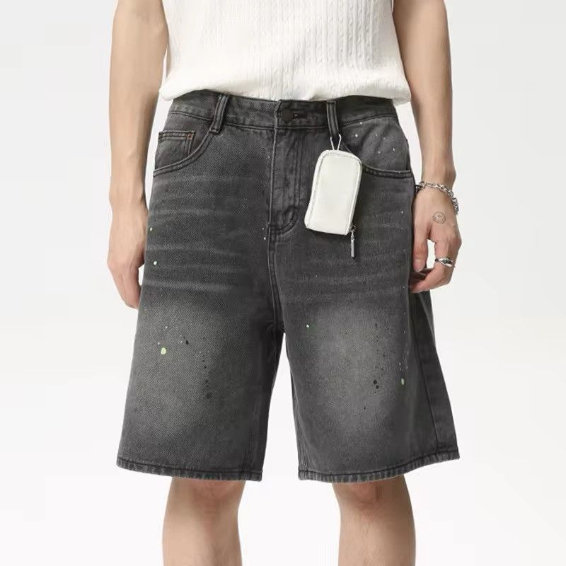 Jean × Vintage Design Loose Wide Leg Straight Washed Shorts Jorts Size US 32 / EU 48 - 3 Thumbnail