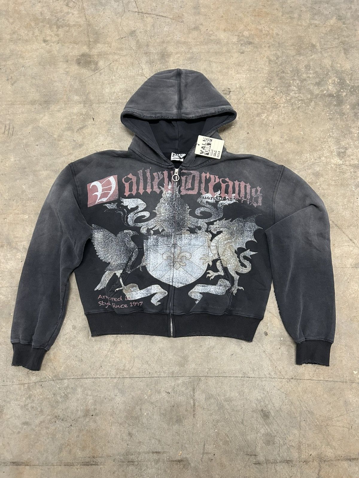 Pre-owned Vale Forever Valley Dreams Vendetta (evo) Zip Up Hoodie In Black