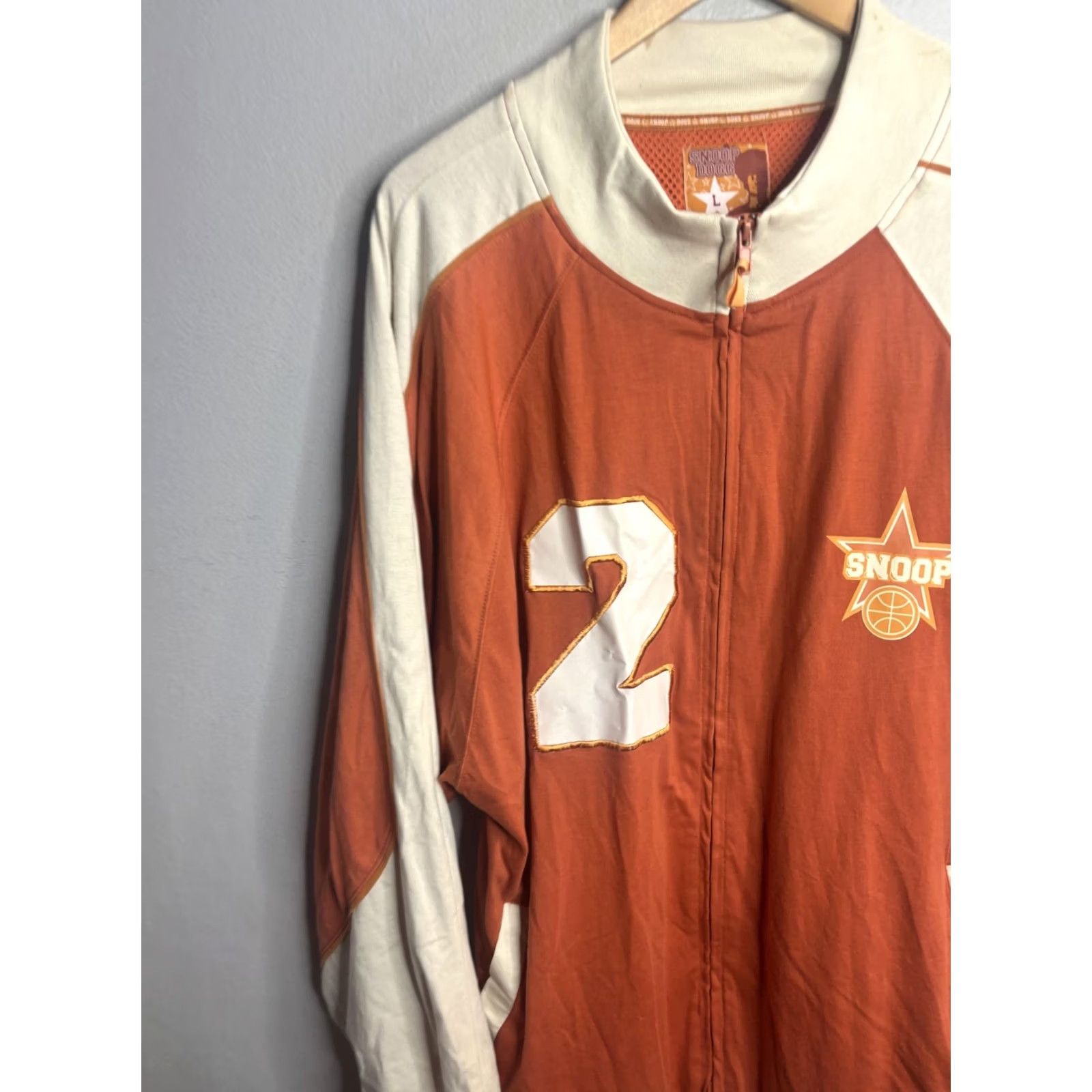 Vintage Snoop Dogg Jacket Mens Large Orange White Full Zip Track Number 2 Basketball Size US L / EU 52-54 / 3 - 2 Thumbnail