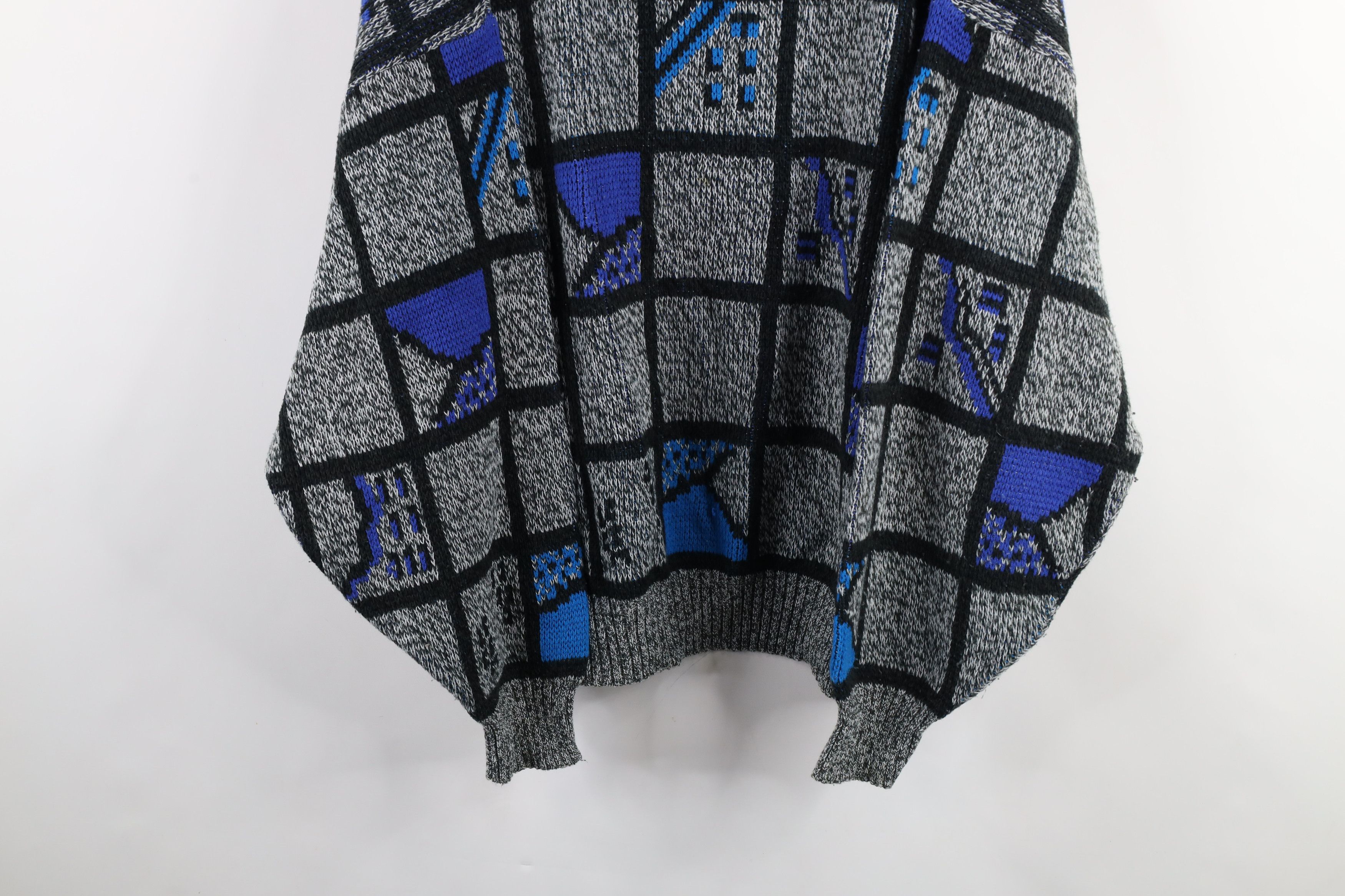 Vintage Vintage 90s Coogi Style Checkered Abstract Knit Sweater Size US XXL / EU 58 / 5 - 3 Thumbnail