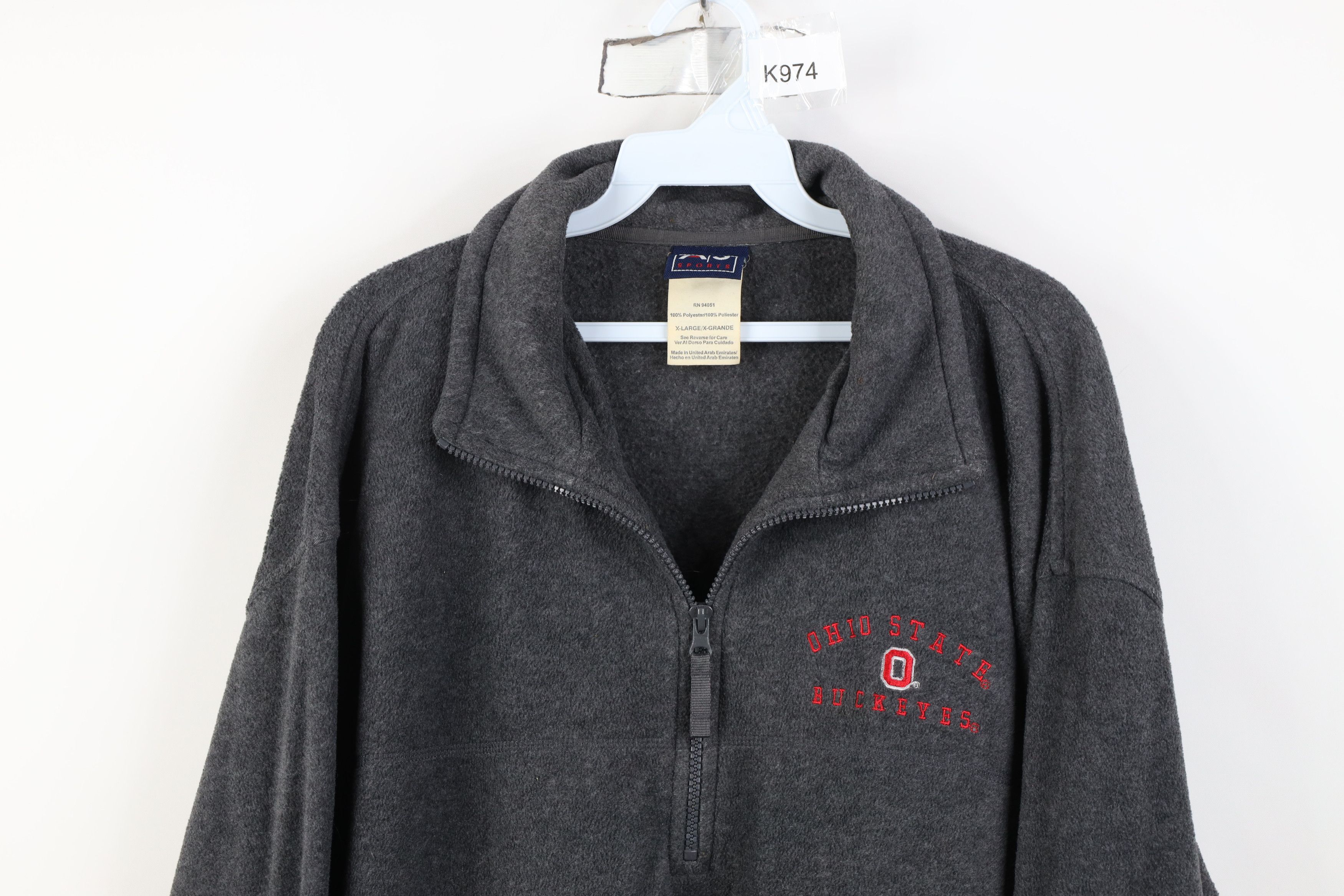 Vintage Vintage 90s Ohio State University Half Zip Pullover Sweater Size US XL / EU 56 / 4 - 2 Thumbnail