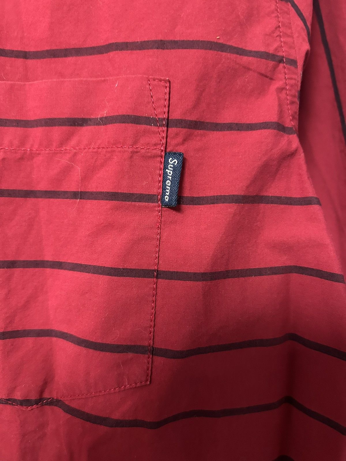 Supreme Supreme - FW12 Horizontal Stripe Shirt Hemd Rot❤️🖤 Size US L / EU 52-54 / 3 - 2 Thumbnail