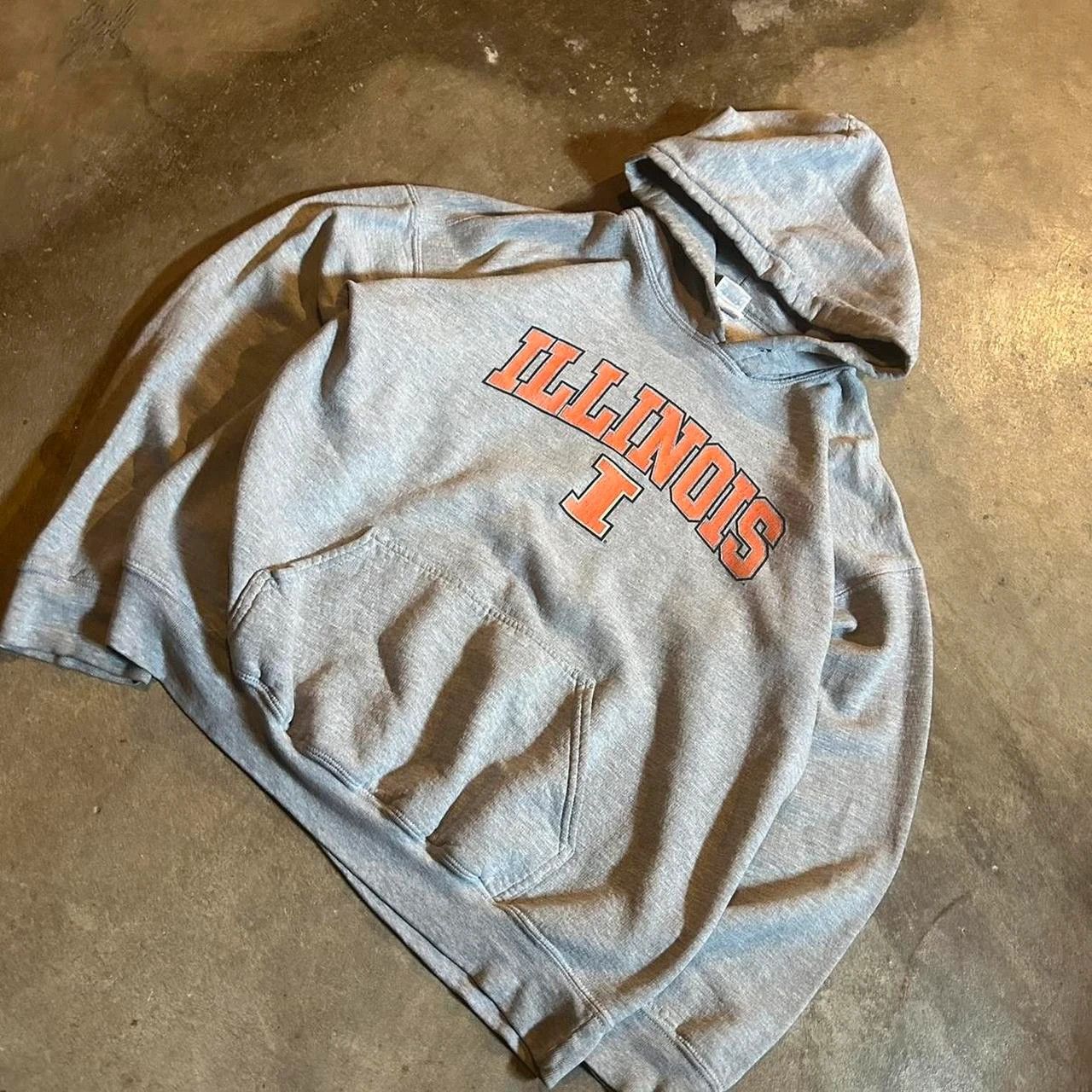 Gildan Vintage U of if I Illinois grey and orange hoodie Size US L / EU 52-54 / 3 - 1 Thumbnail
