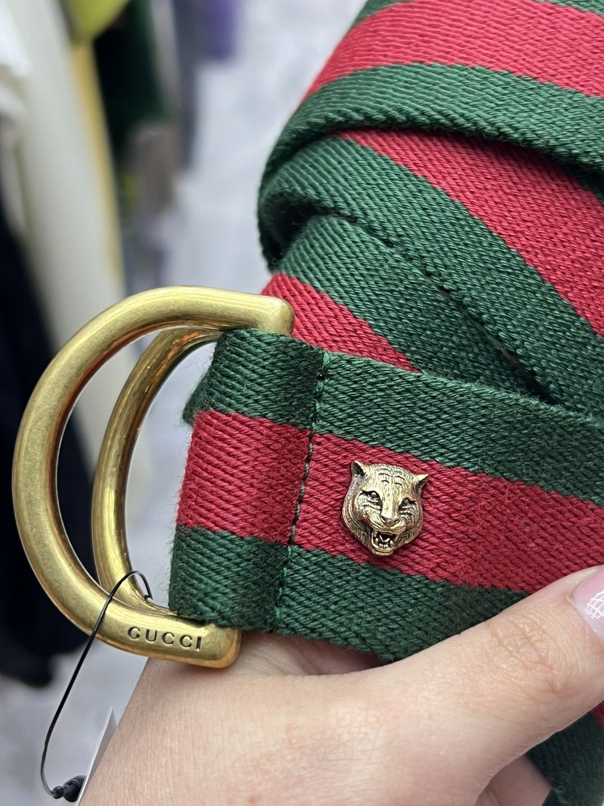 Gucci Gucci Web Feline D Ring Belt Size ONE SIZE - 3 Thumbnail