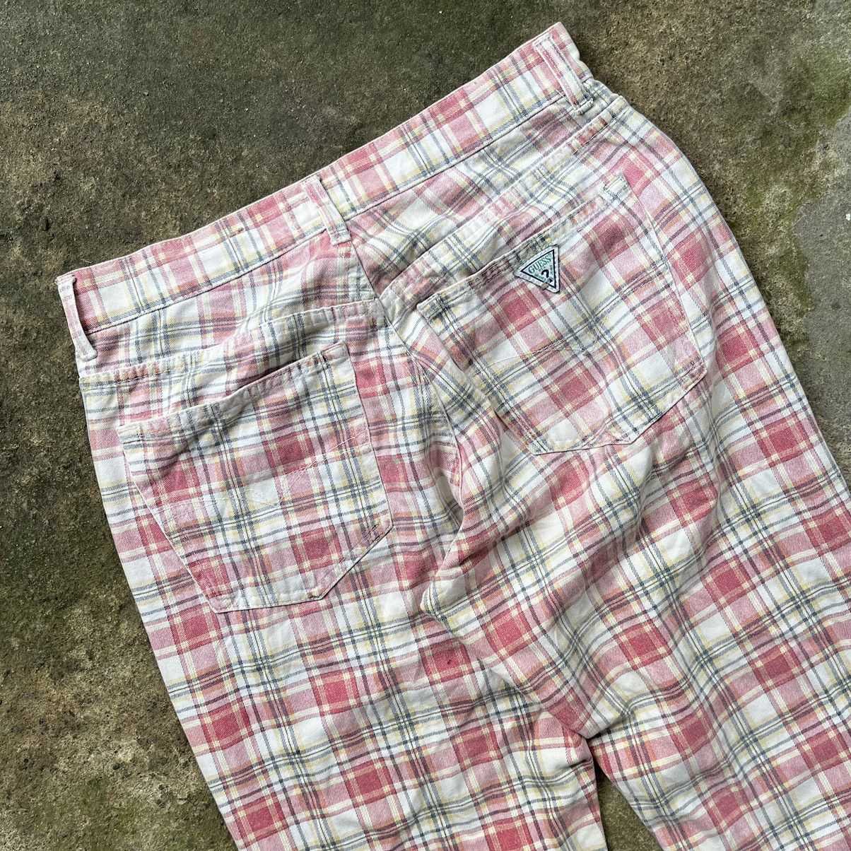 Guess × Vintage Vintage 80s Gues Georges Marciano Tartan Size US 31 - 9 Thumbnail