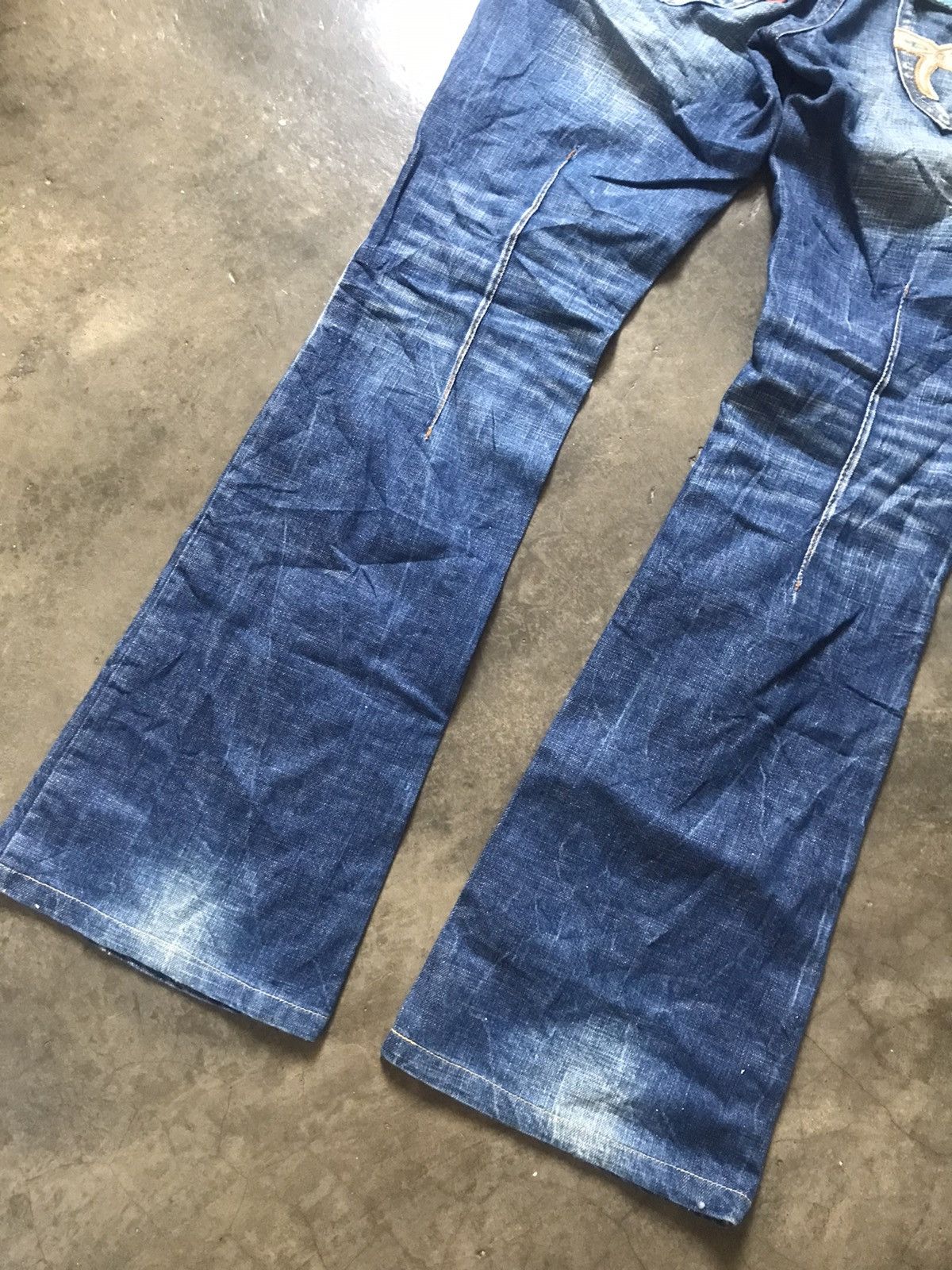 Beauty Beast Red Pepper Japan Co - Mud Washed Emblished Flare Jeans Size US 29 - 16 Thumbnail