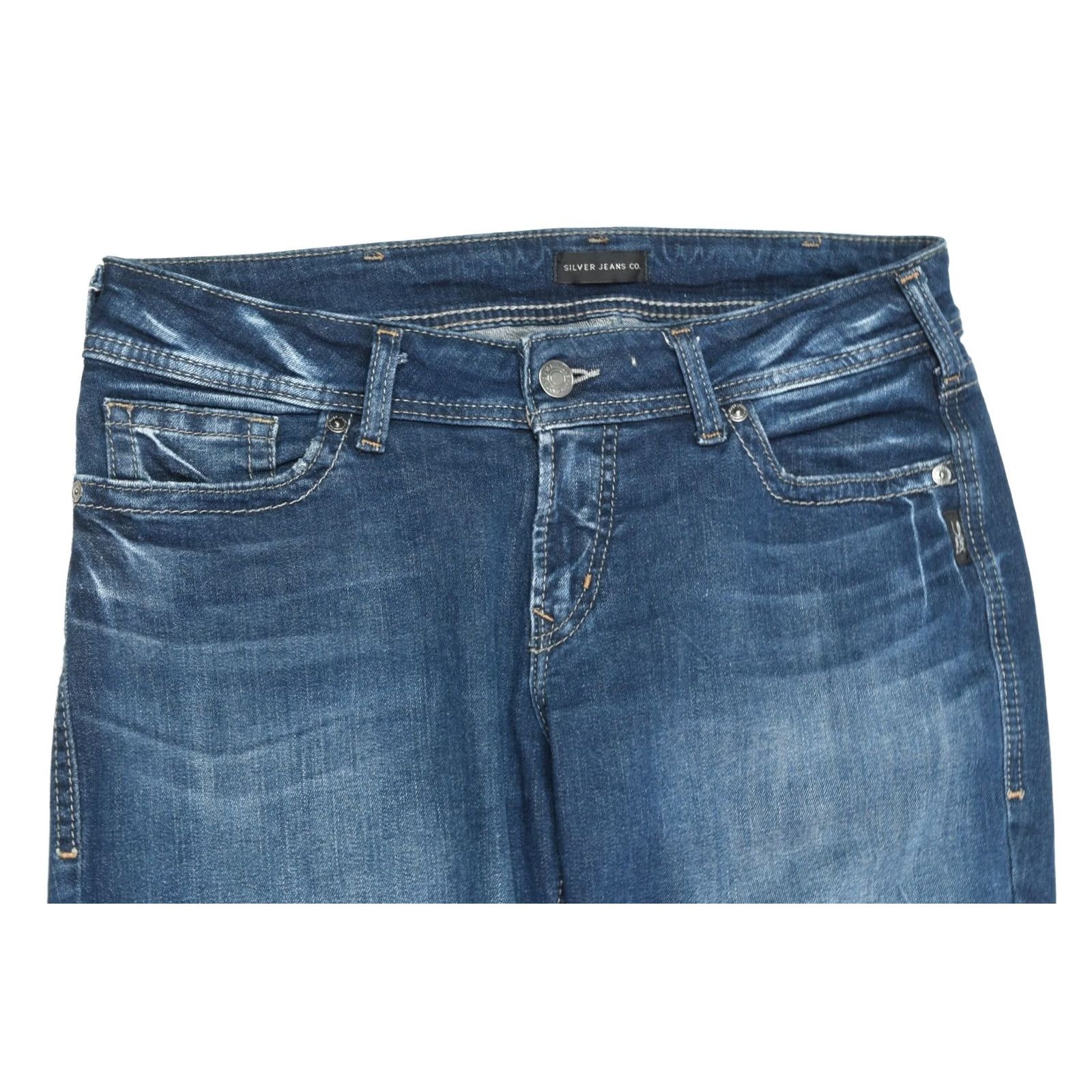 Silver Jeans Co. Silver SUKI Skinny Jeans Blues Mid-Rise Stretch Denim Jeans Womens 30x34 Regular XS-? Size 24" / US 00 / IT 34 - 3 Thumbnail