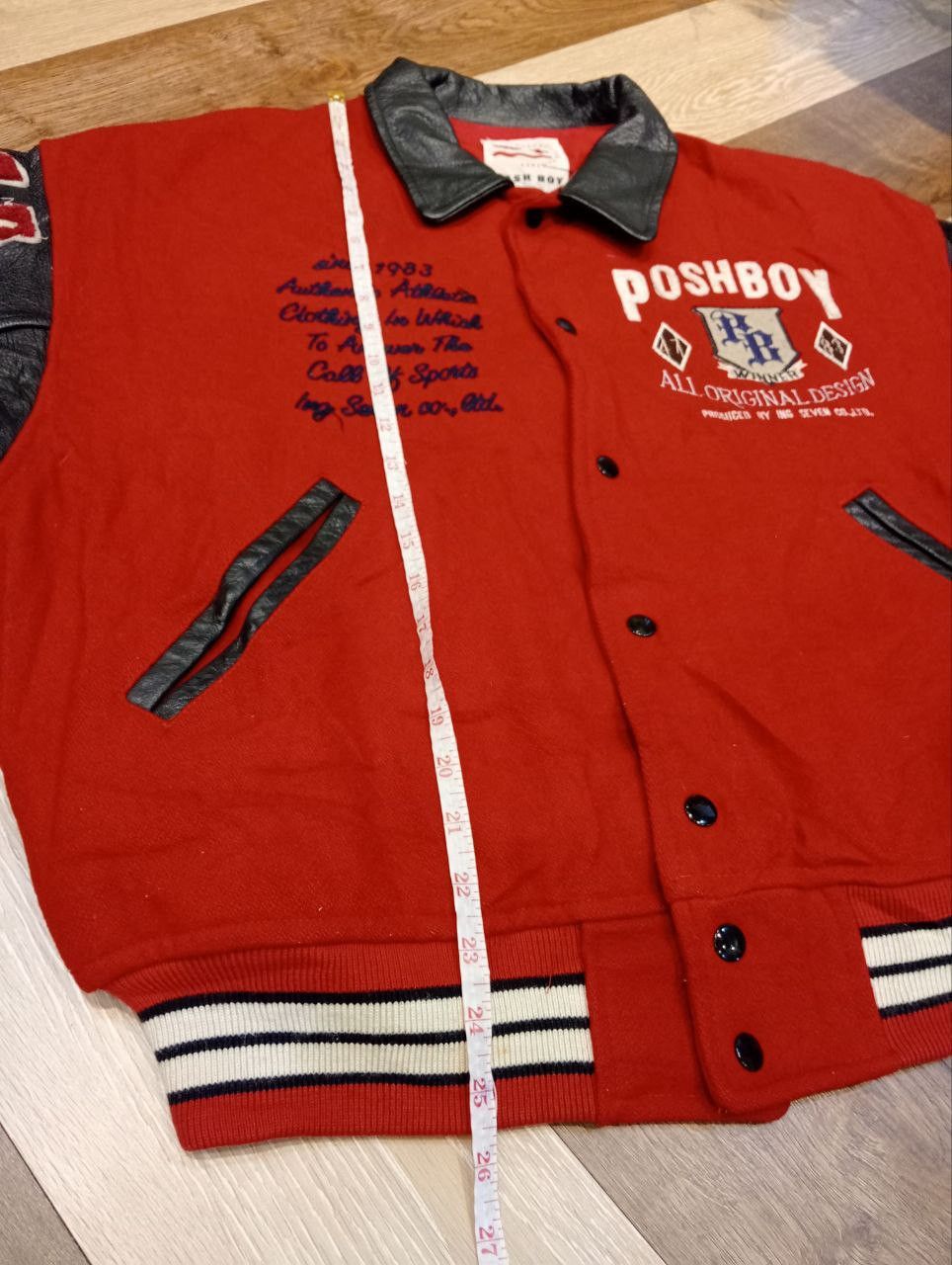 Japanese Brand VINTAGE POSHBOY PATCHES VARSITY JACKET Size US L / EU 52-54 / 3 - 18 Thumbnail