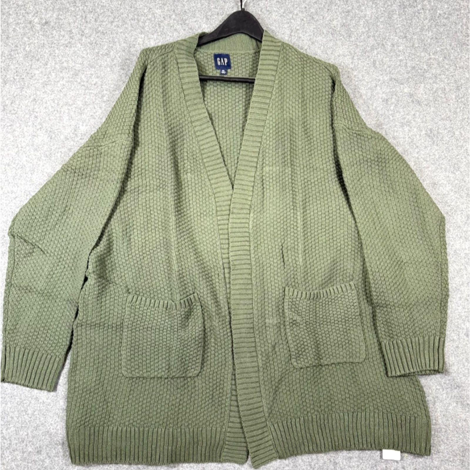 Gap Gap Cardigan Sweater Womens 2XL Open Front Olive Green Long Sleeve Pockets NWT Size XXL / US 16-18 / IT 52-54 - 2 Thumbnail