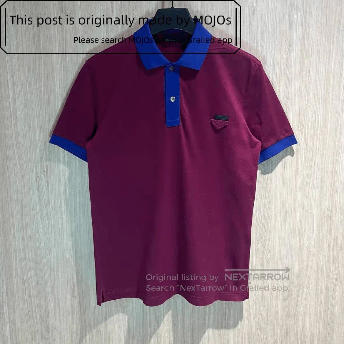 Prada Prada Wine Triangle Label Blue Neck Polo mojos18251015. Size US L / EU 52-54 / 3 - 1 Thumbnail