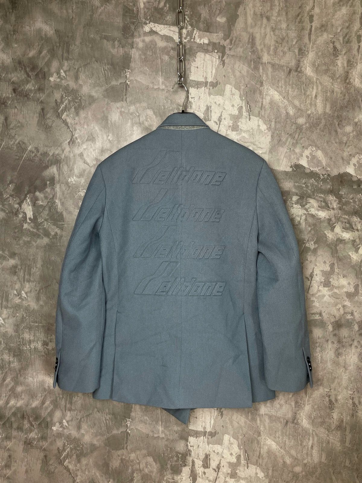 WE11DONE We11done Double Breasted Sky Blue Streetwear Y2K Logo blazer Size 40R - 1 Thumbnail