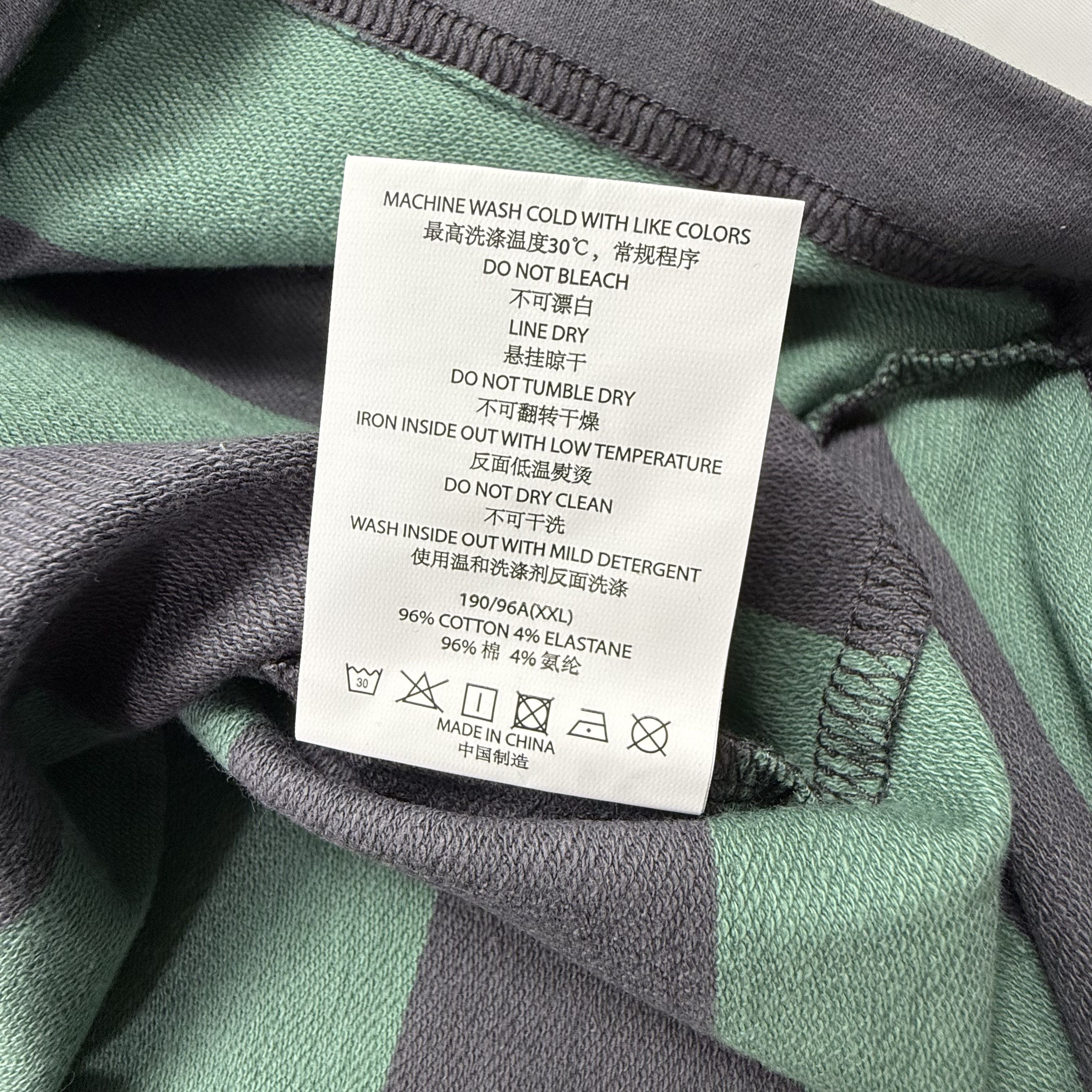 CLOT Clottee by Clot Mens Green Grey Striped Long Sleeve T-Shirt Size US XXL / EU 58 / 5 - 5 Thumbnail