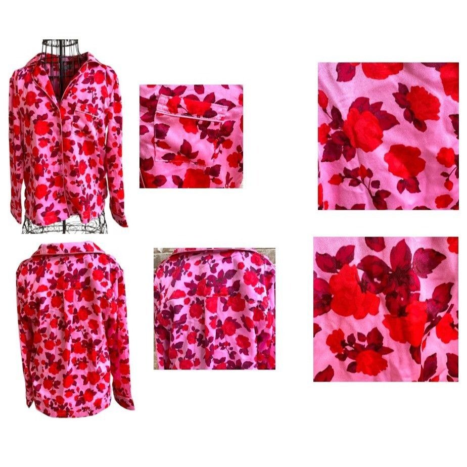 Loft Loft Sleep Pajama Set XS Extra Small Pink Red Floral Relax Size XS / US 0-2 / IT 36-38 - 7 Thumbnail