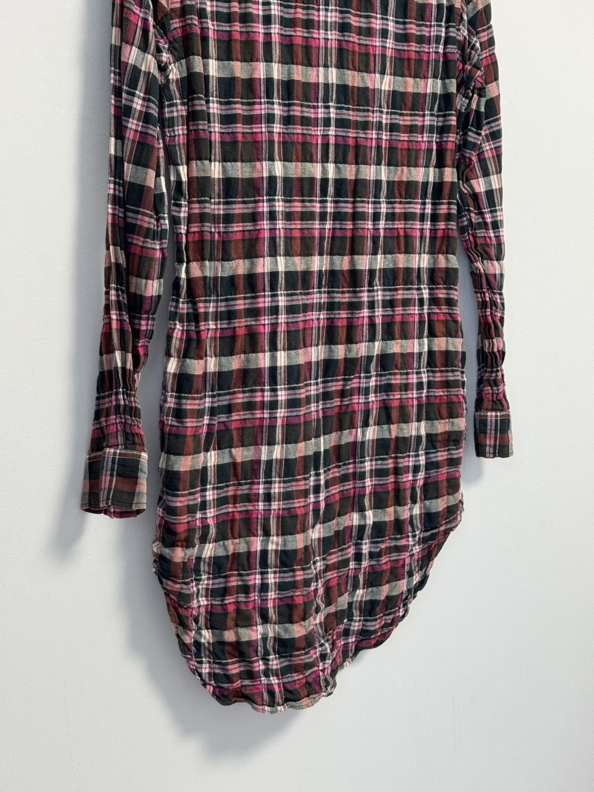 Acne Studios Acne Studios Pink Plaid Flannel Shirt Long Sleeve Size XXS / US 00 / IT 34 - 14 Thumbnail