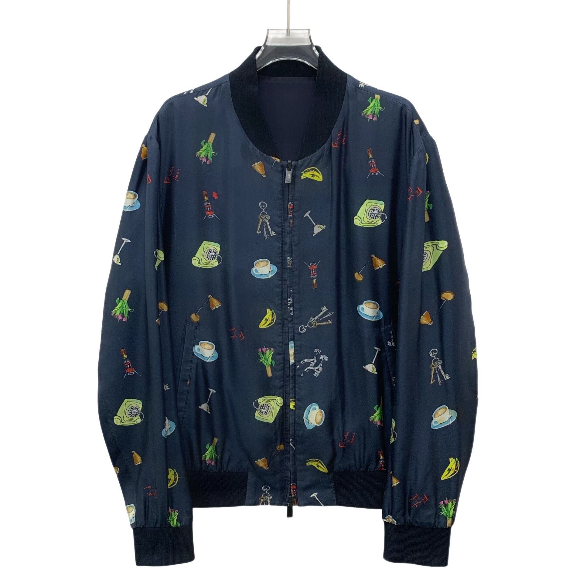 Fendi Fendi Cartoon Print Silk Reversible Bomber Jacket 48 Size US M / EU 48-50 / 2 - 1 Thumbnail