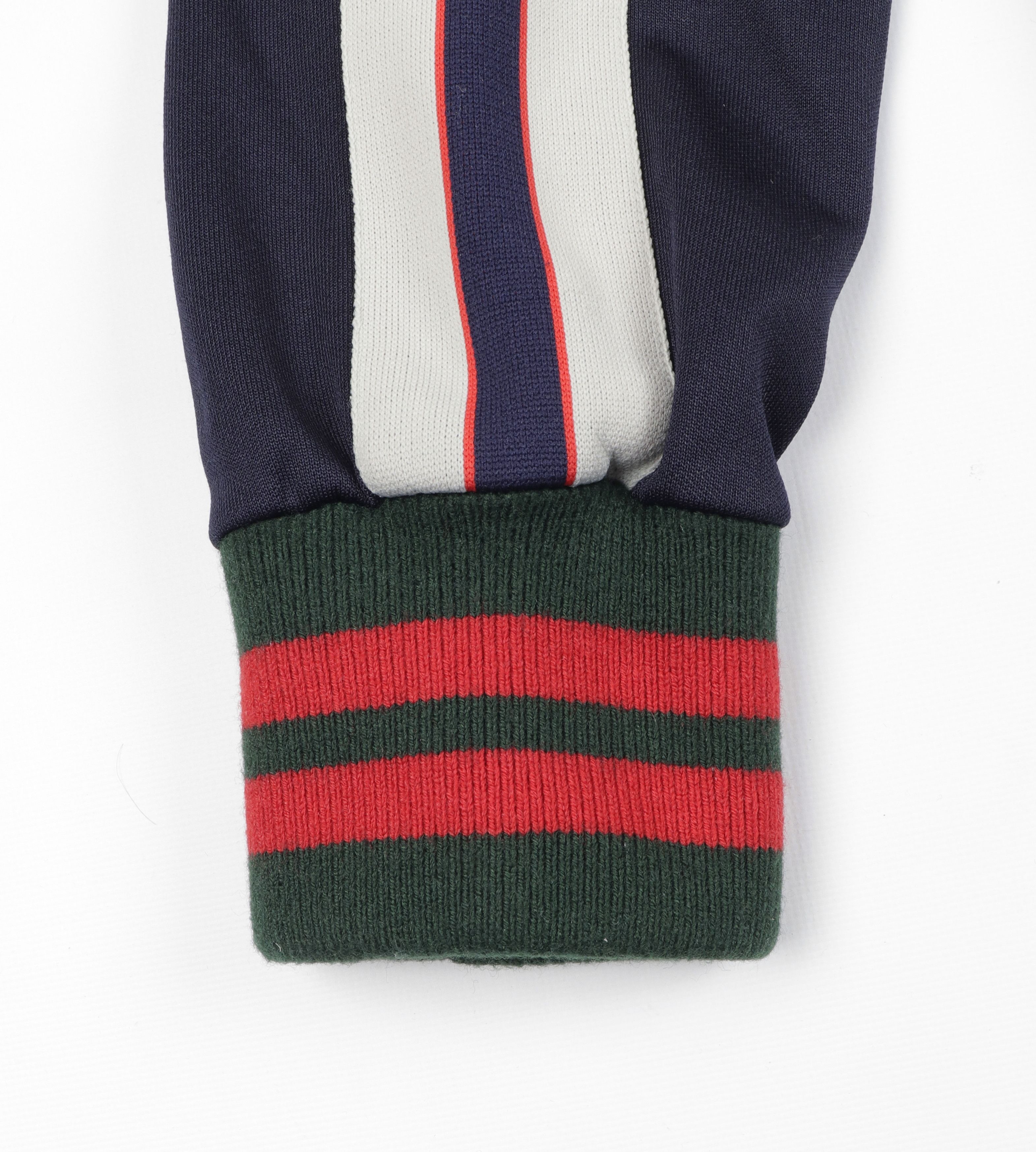Gucci GUCCI Web Logo Navy Blue Jersey Track Zip-Up Jacket Size US M / EU 48-50 / 2 - 10 Thumbnail