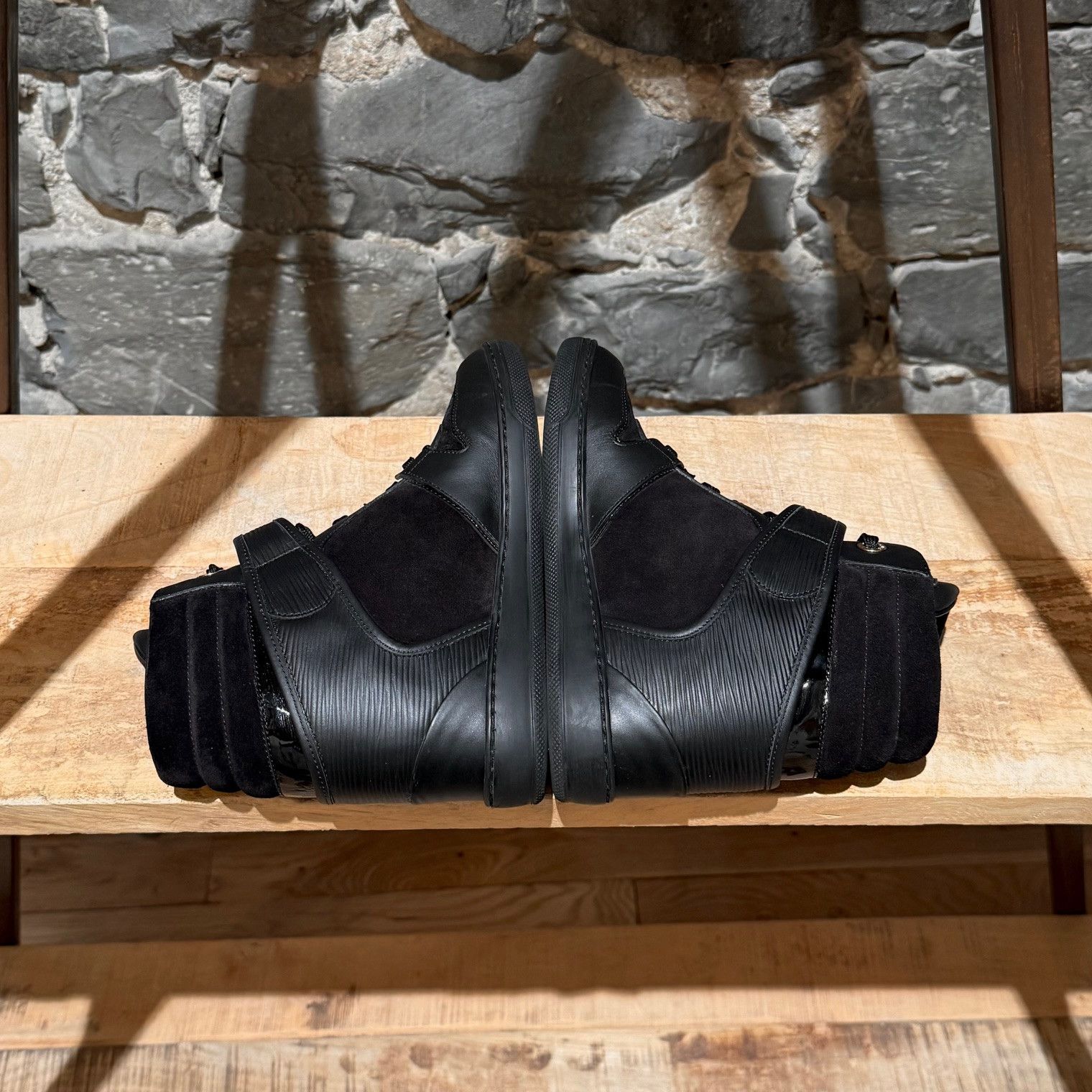 Louis Vuitton Louis Vuitton Black Epi Suede Wedges Sneakers Size US 7 / IT 37 - 10 Thumbnail