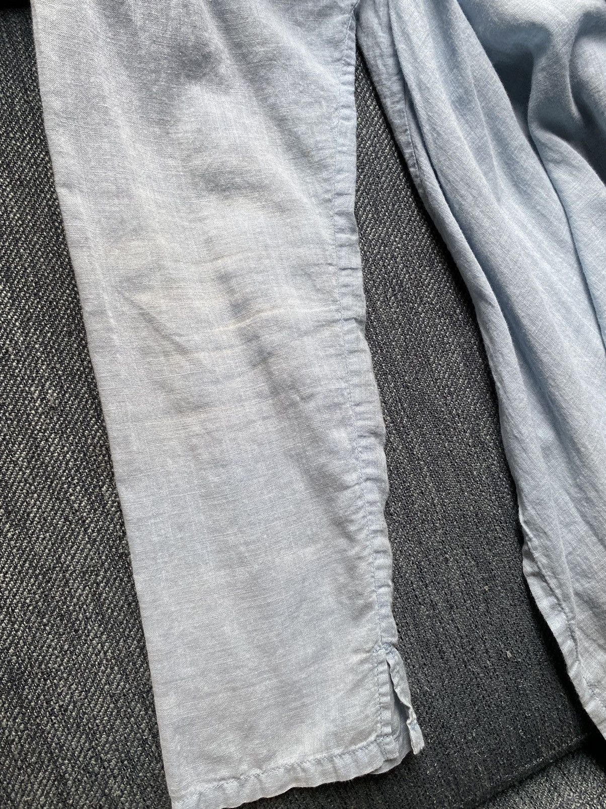 Issey Miyake Plantation Light Blue Pintuck Mandarin Collar Shirt Size ONE SIZE - 21 Thumbnail