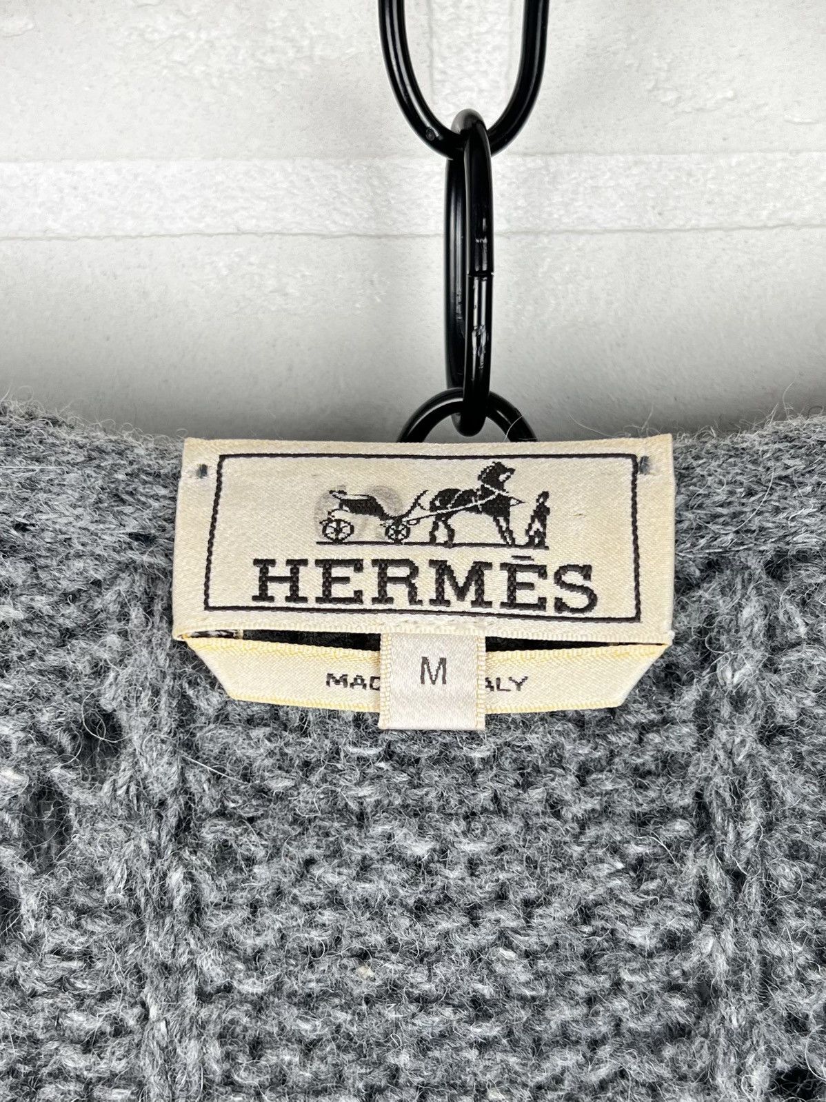 Hermes HERMES Sweater Hooded Wool Knit Mesh Pockets Gray Women's Size M / US 6-8 / IT 42-44 - 10 Thumbnail