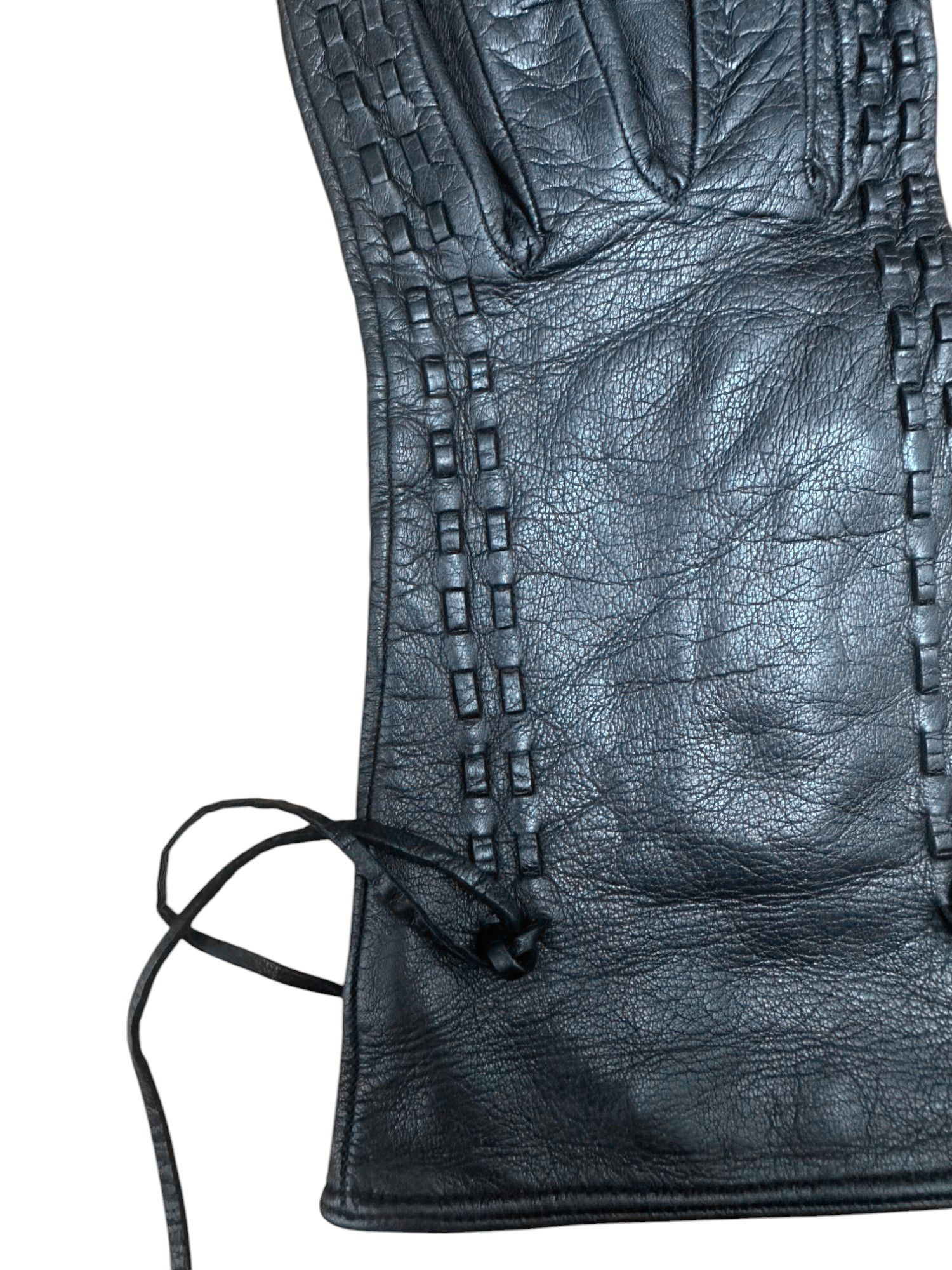 Miu Miu Black Lambskin Intrecciato Gloves Size ONE SIZE - 4 Thumbnail