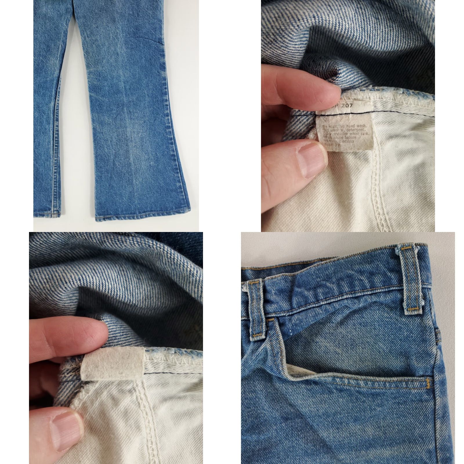 Levi's VINTAGE Levi's 646 Bell Bottoms Jeans Whiskering Talon 42 Mens 33x29 Blue Flared 70s Mens Size US 33 - 10 Thumbnail