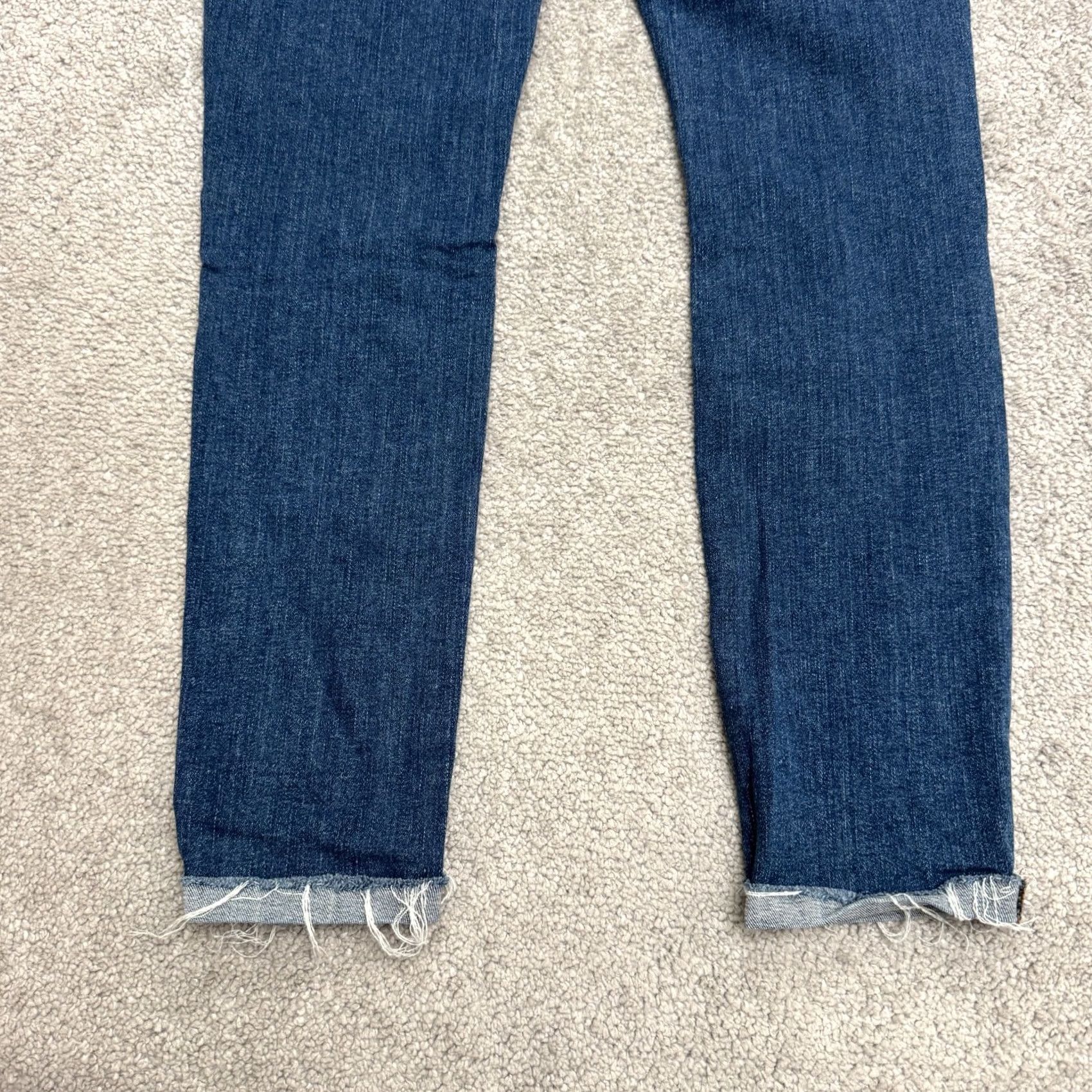 J Brand J Brand Breathless Skinny Denim Jeans Womens 25 Blue Raw Hem Capri Distressed Size 42" / US 20 - 4 Thumbnail