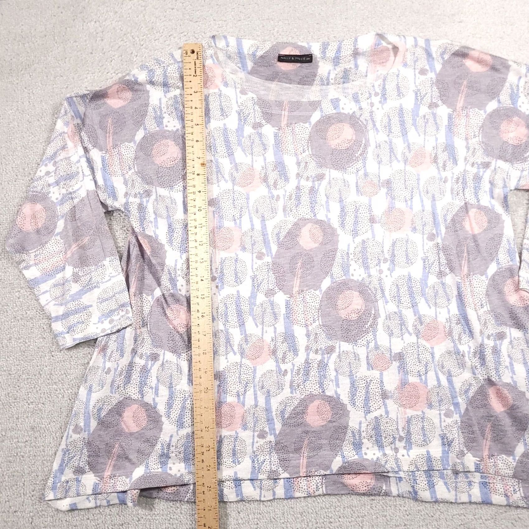 Vintage VINTAGE Nally & Millie Shirt Women's PXL Geometric Art Abstract 3/4 Sleeve Knit USA Made Mens? Womens? Size XL / US 12-14 / IT 48-50 - 6 Thumbnail