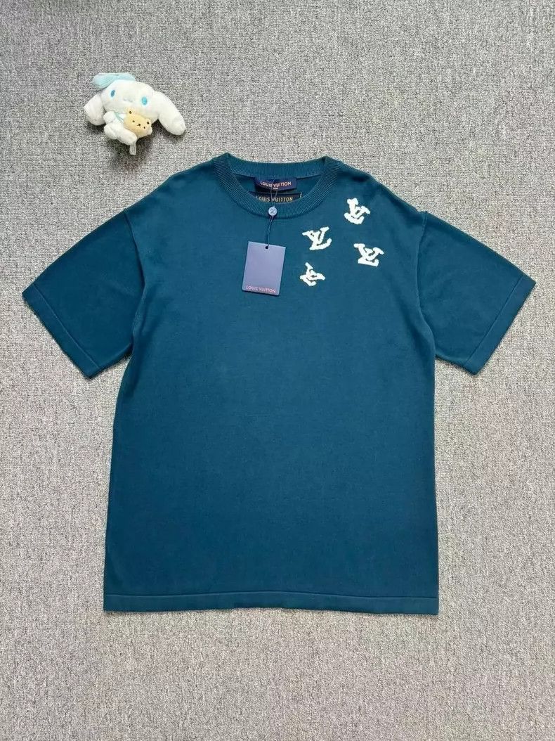 Louis Vuitton Louis Vuitton Green Short Sleeve Knit Shirt-dmc Size US L / EU 52-54 / 3 - 1 Thumbnail