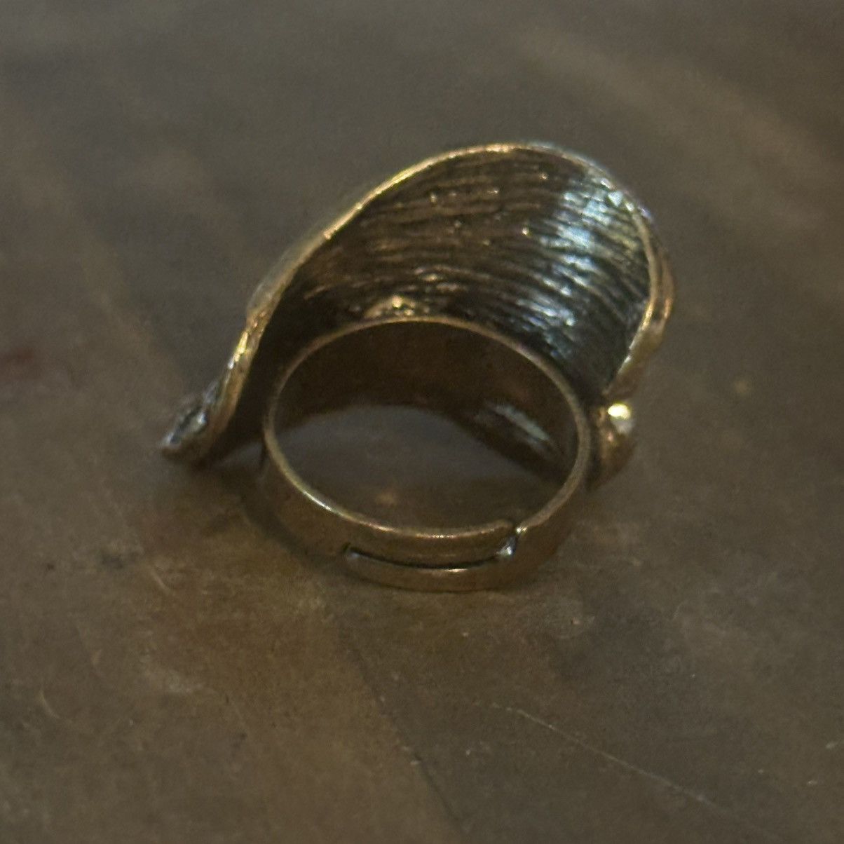 Vintage Vintage bronze tone hammered rhinestone wrap ring Size ONE SIZE - 6 Thumbnail