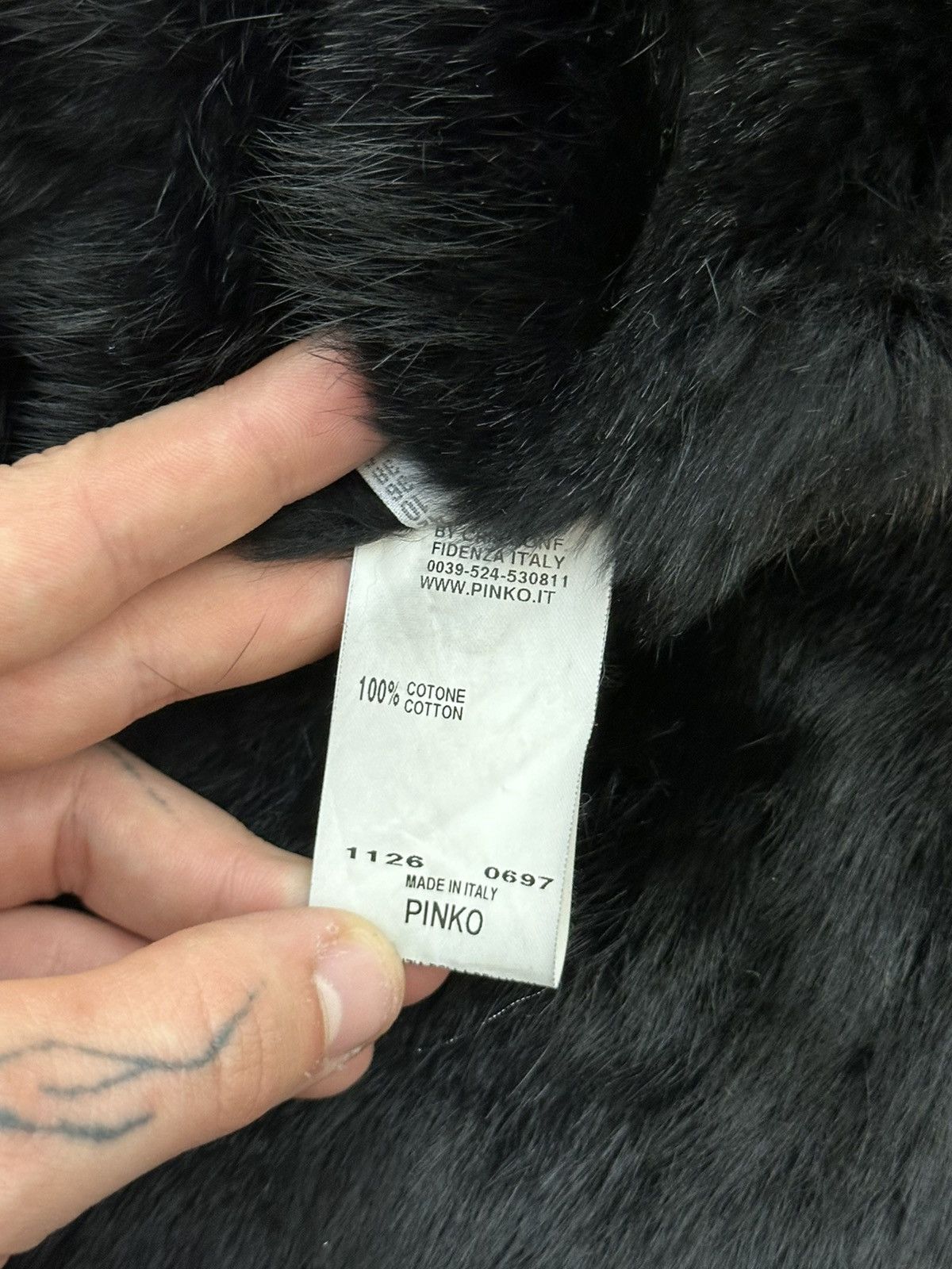 Vintage Pinko Denim Real Fur Avantgarde Jacket