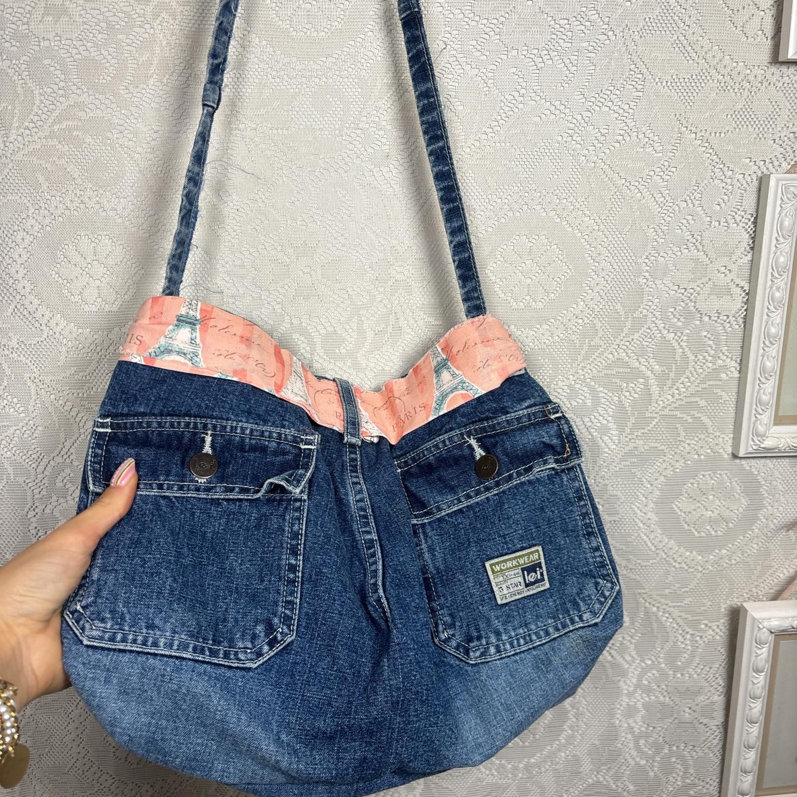 L.E.I. y2k denim skirt bag purse with pink bow Size ONE SIZE - 3 Thumbnail