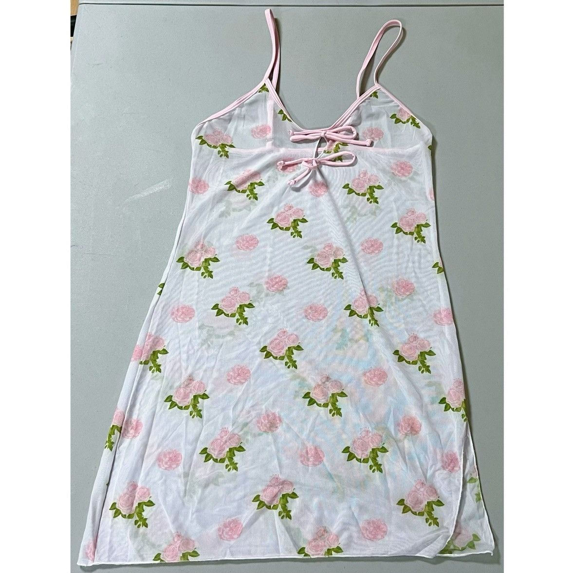Vintage White Pink Floral Nightie Nightgown Lingerie Dress Size S 🎀 Size S / US 4 / IT 40 - 2 Thumbnail