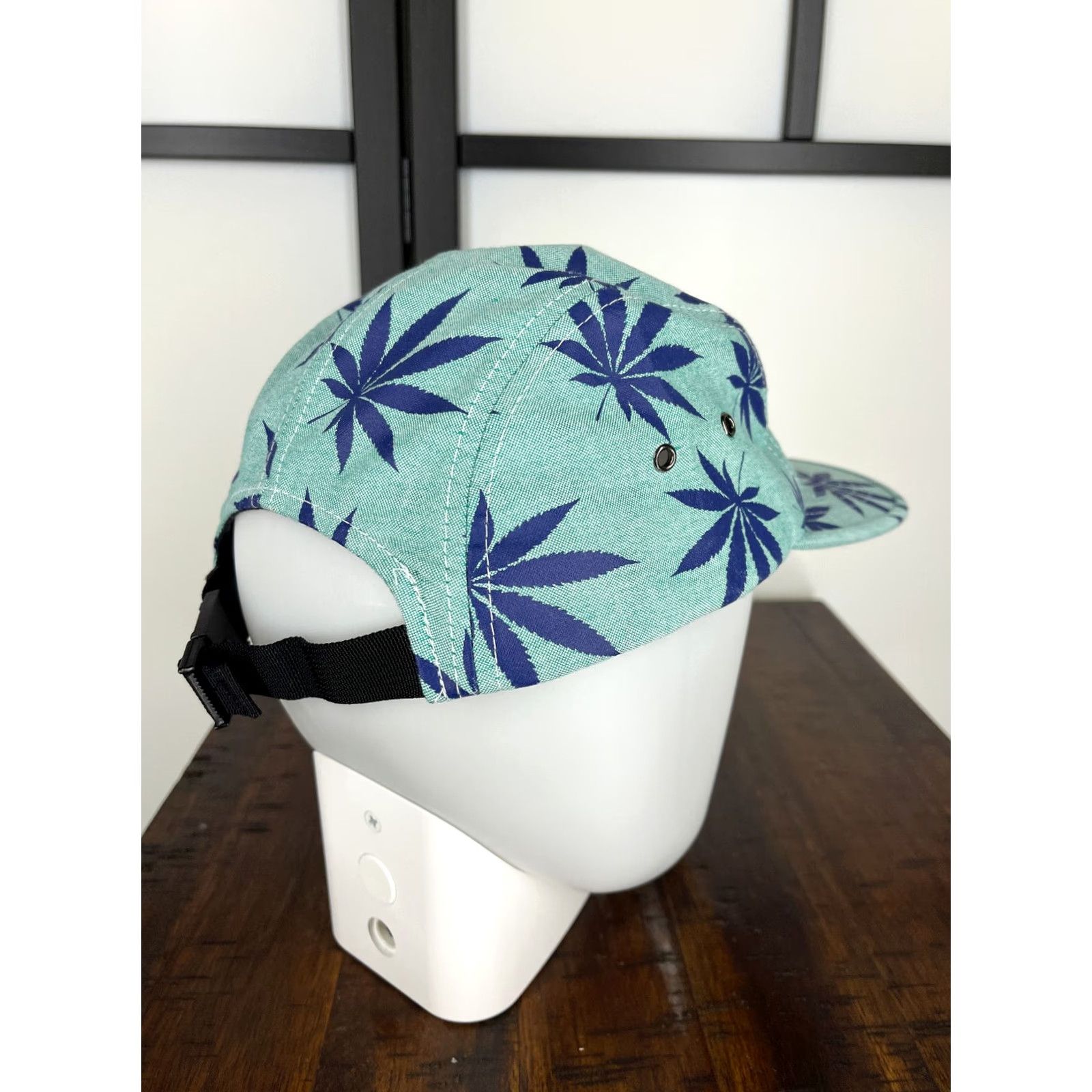 Huf HUF Hat Cap Strap Back Adult One Size Blue Marijuana Leaf Print Skate Cotton - 5 Panel - Men - Twill - Solid Pattern - Beach 90s Size ONE SIZE - 7 Thumbnail