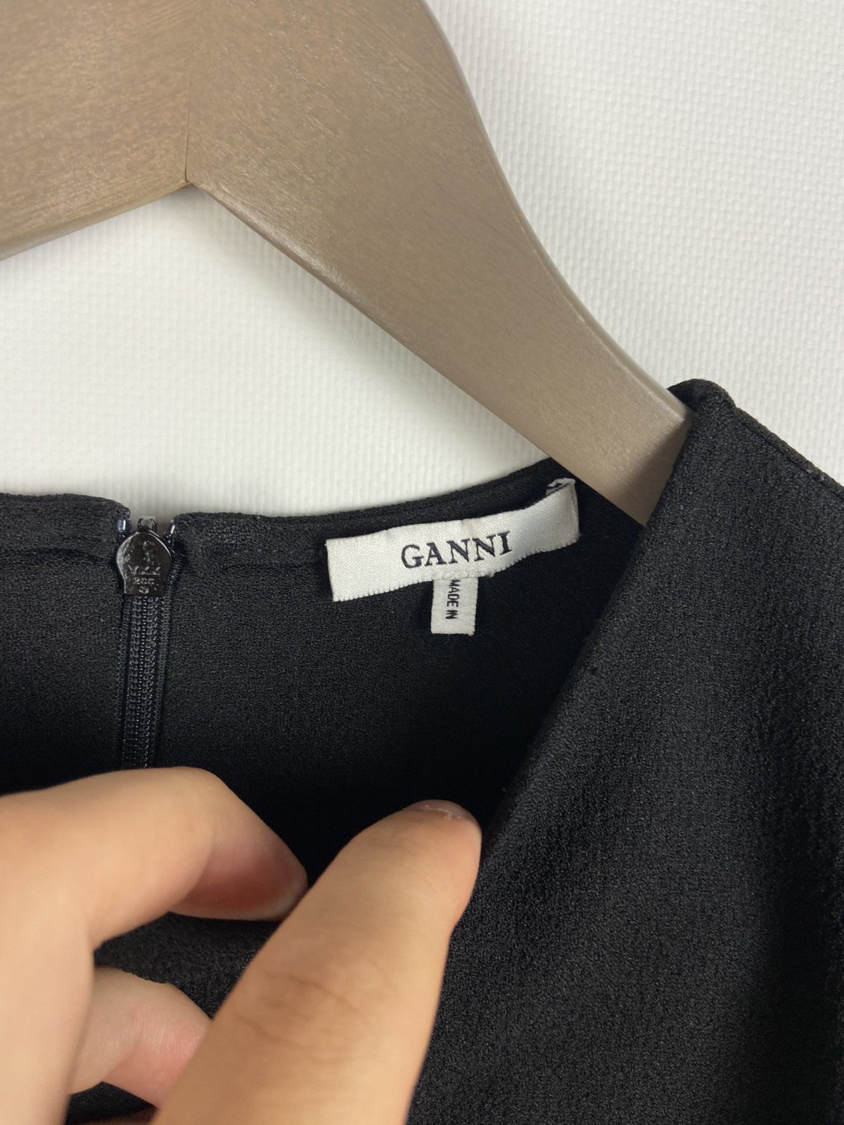 Designer × Ganni GANNI Clark Top Blouse Womens Black Size XXS / US 00 / IT 34 - 4 Thumbnail