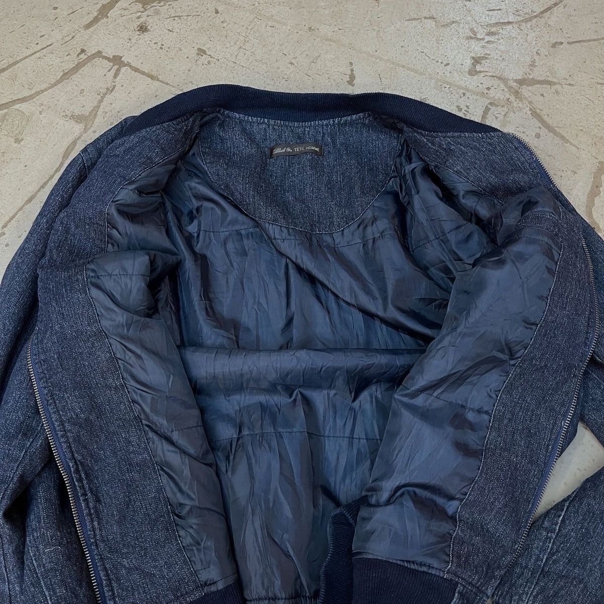 Issey Miyake 💥Tete Homme by ISSEY MIYAKE Indigo Bomber jacket Size US L / EU 52-54 / 3 - 5 Thumbnail