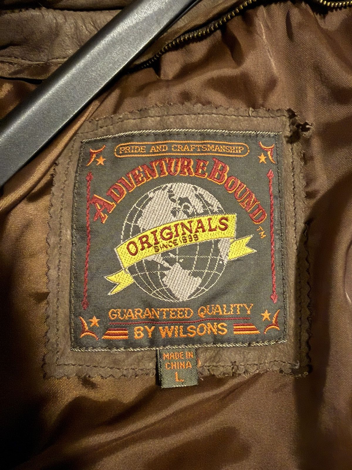 Adventure Bound Brown Aviator Leather Jacket Size US L / EU 52-54 / 3 - 6 Thumbnail