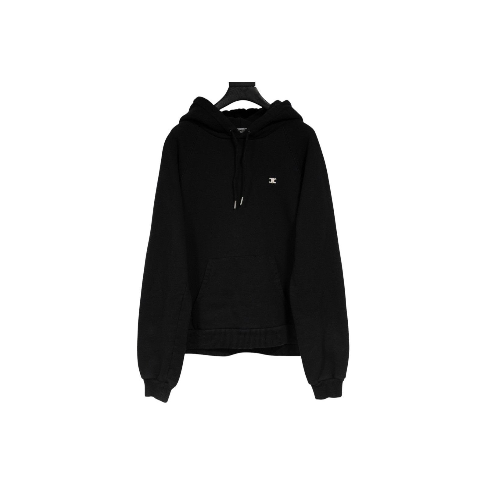 Celine Embroidered Logo Hoodie Black White Pullover Size US L / EU 52-54 / 3 - 8 Thumbnail