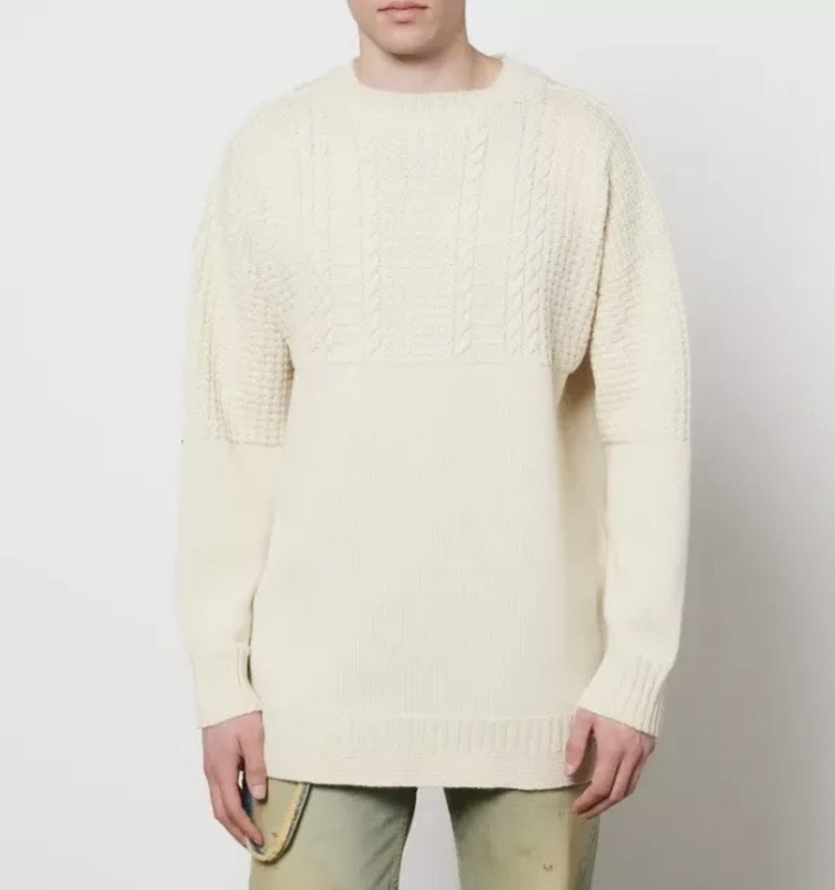 Maison Margiela New Margiela Runway Half Cable Knit Half Regular Sweater Size US S / EU 44-46 / 1 - 3 Thumbnail