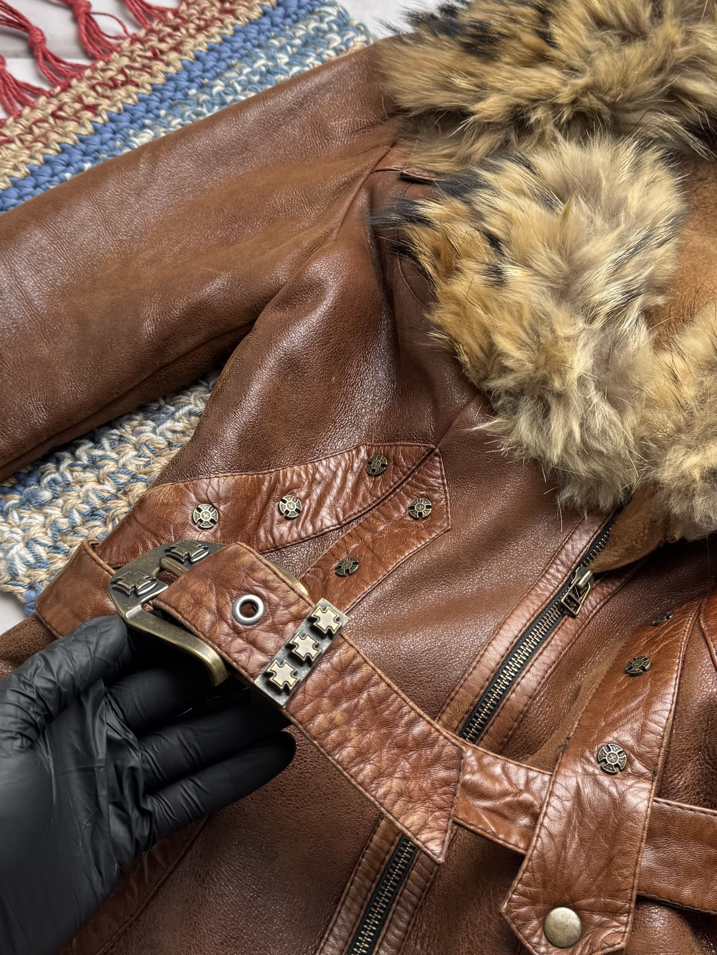Japanese Brand Vintage Real Sheepskin Coat (E4) Size S / US 4 / IT 40 - 7 Thumbnail