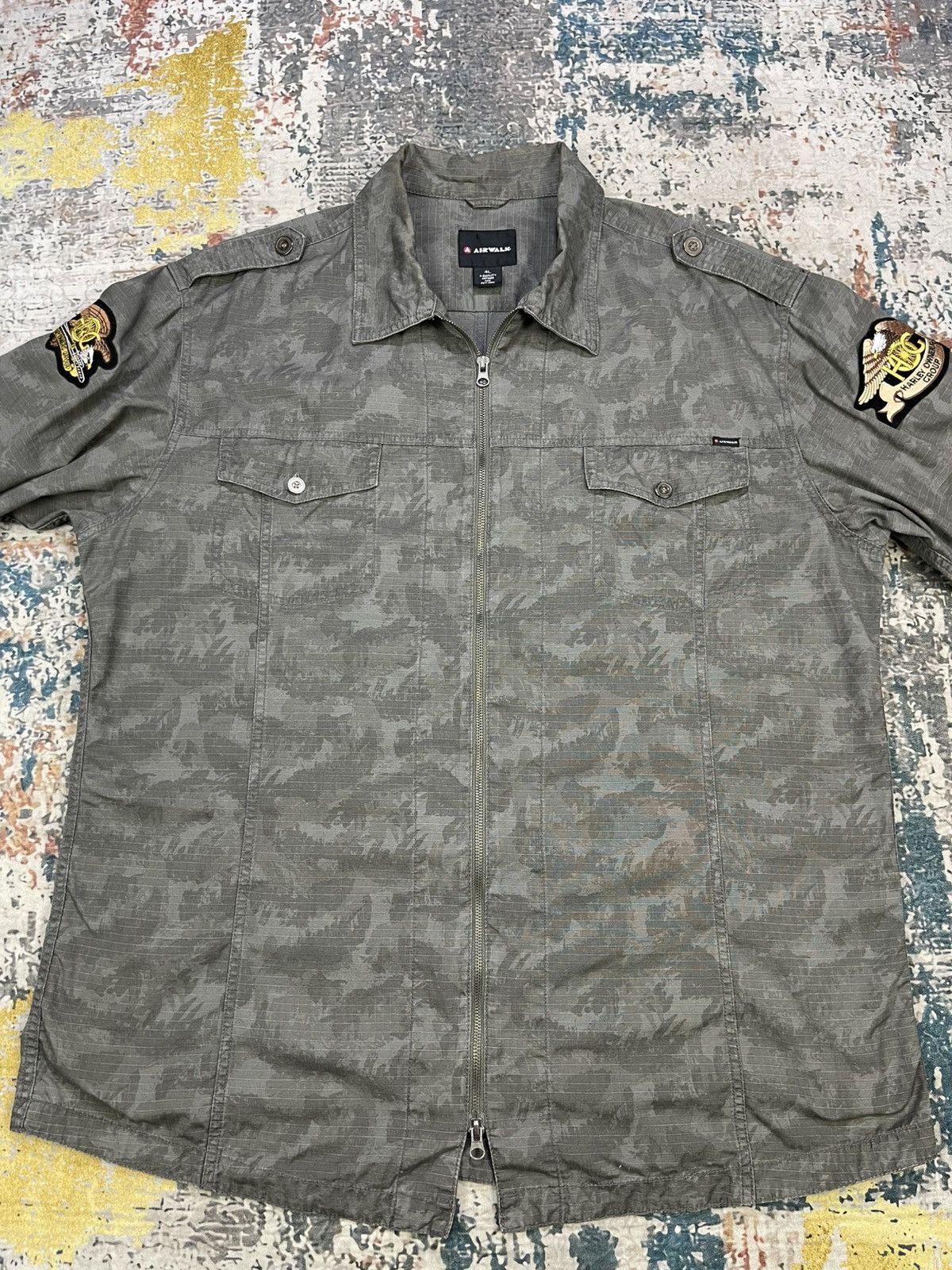 Airwalk Airwalk Ripstop Camouflage Zip Up Overshirt Jacket Size US XXL / EU 58 / 5 - 6 Thumbnail