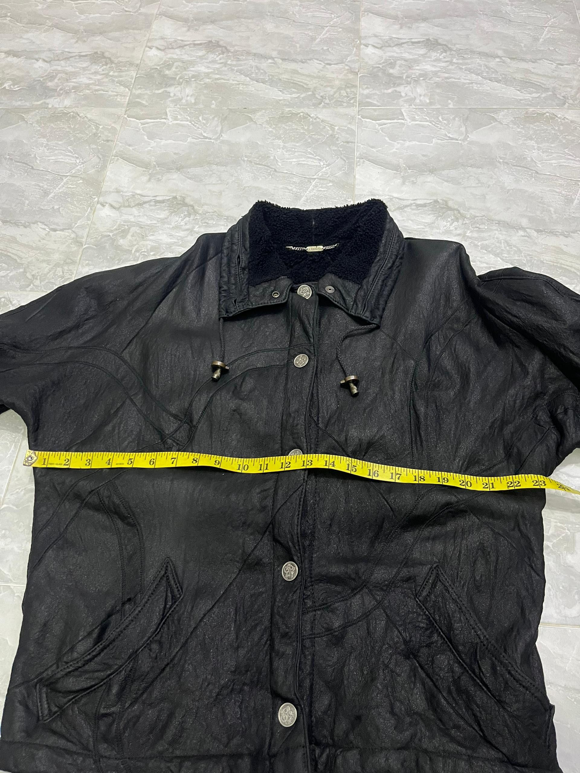 Vintage Vintage Black Leather Jacket Sherpa Lined 90s Boxy Fit Size US M / EU 48-50 / 2 - 12 Thumbnail