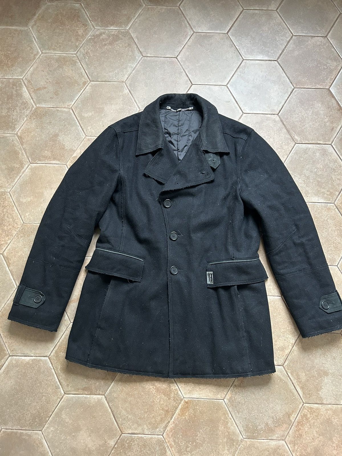 image of Dirk Bikkembergs Vintage Bikkembergs Coat Jacket Wool in Black, Men's (Size Large)