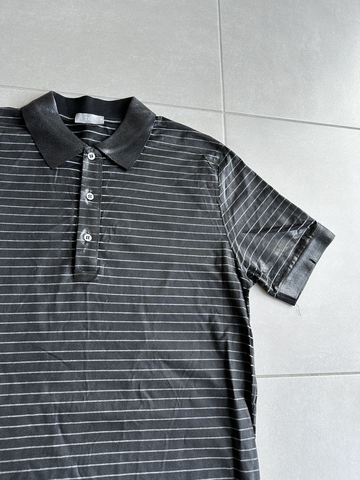 Dior × Hedi Slimane Dior Homme AW03 "Luster" Waxed polo Size US L / EU 52-54 / 3 - 11 Thumbnail
