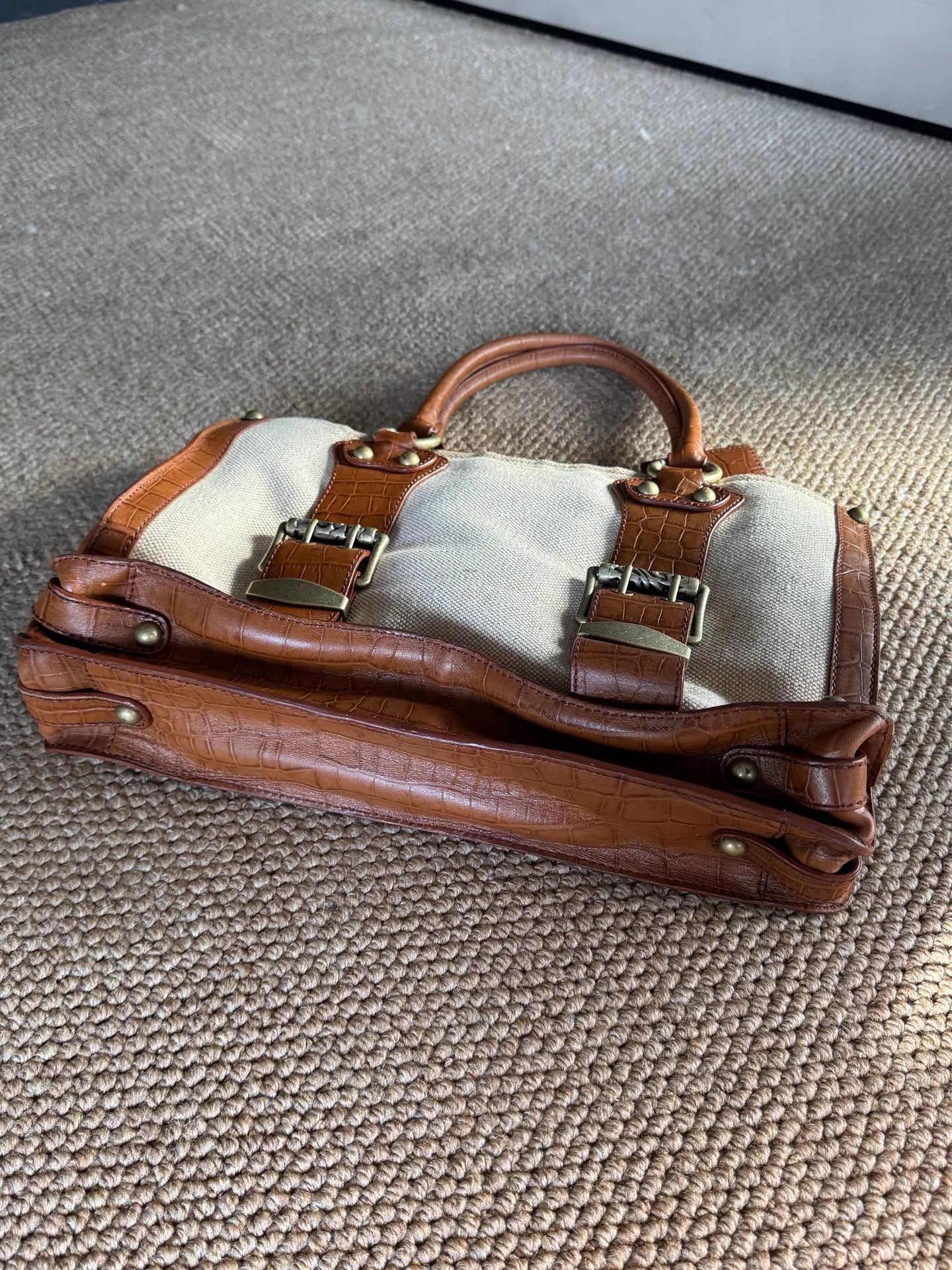 Just Cavalli Just Cavalli Vintage Canvas & Leather Armpit Handbag Size ONE SIZE - 5 Thumbnail