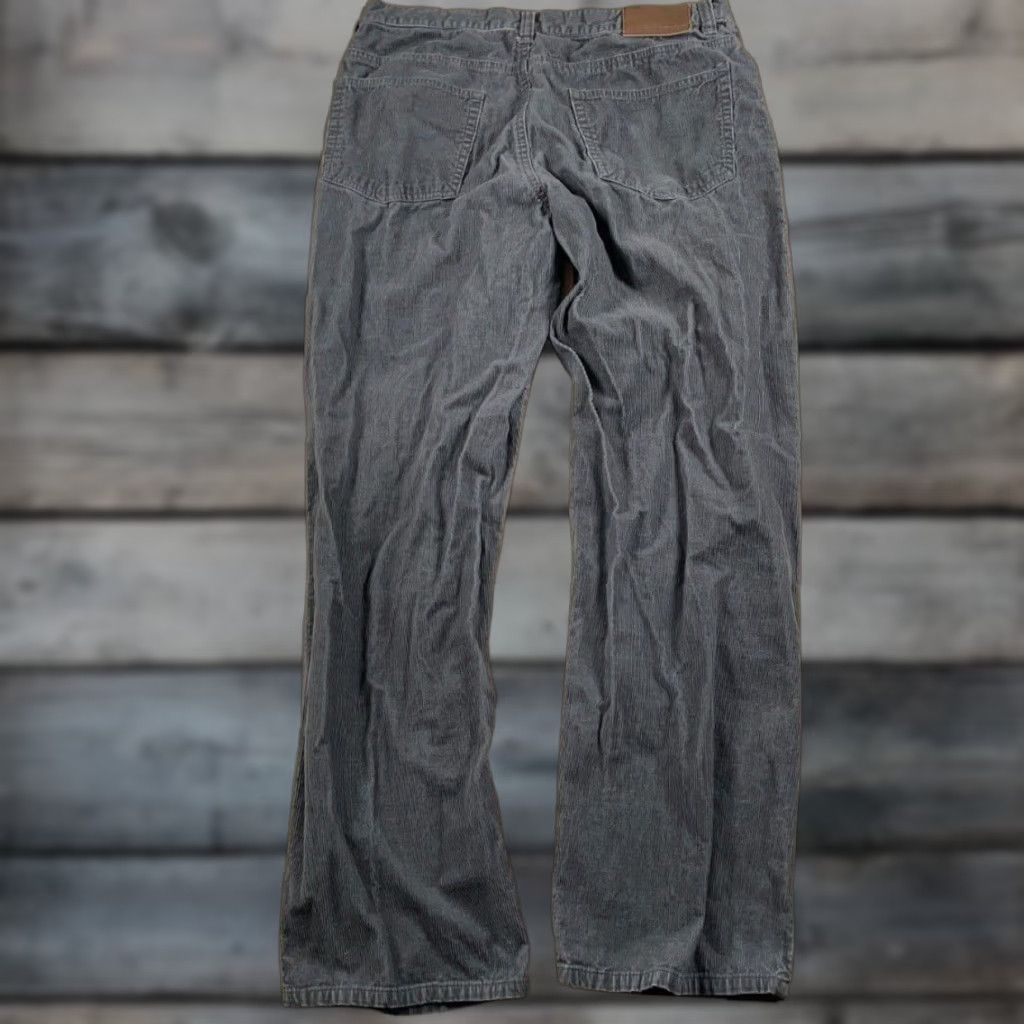 Vintage VINTAGE Falls Creek Men's Straight Leg Corduroy Pants 34x30.5 Dark Gray Y2K Retro Punk Skater Size US 33 - 1 Thumbnail