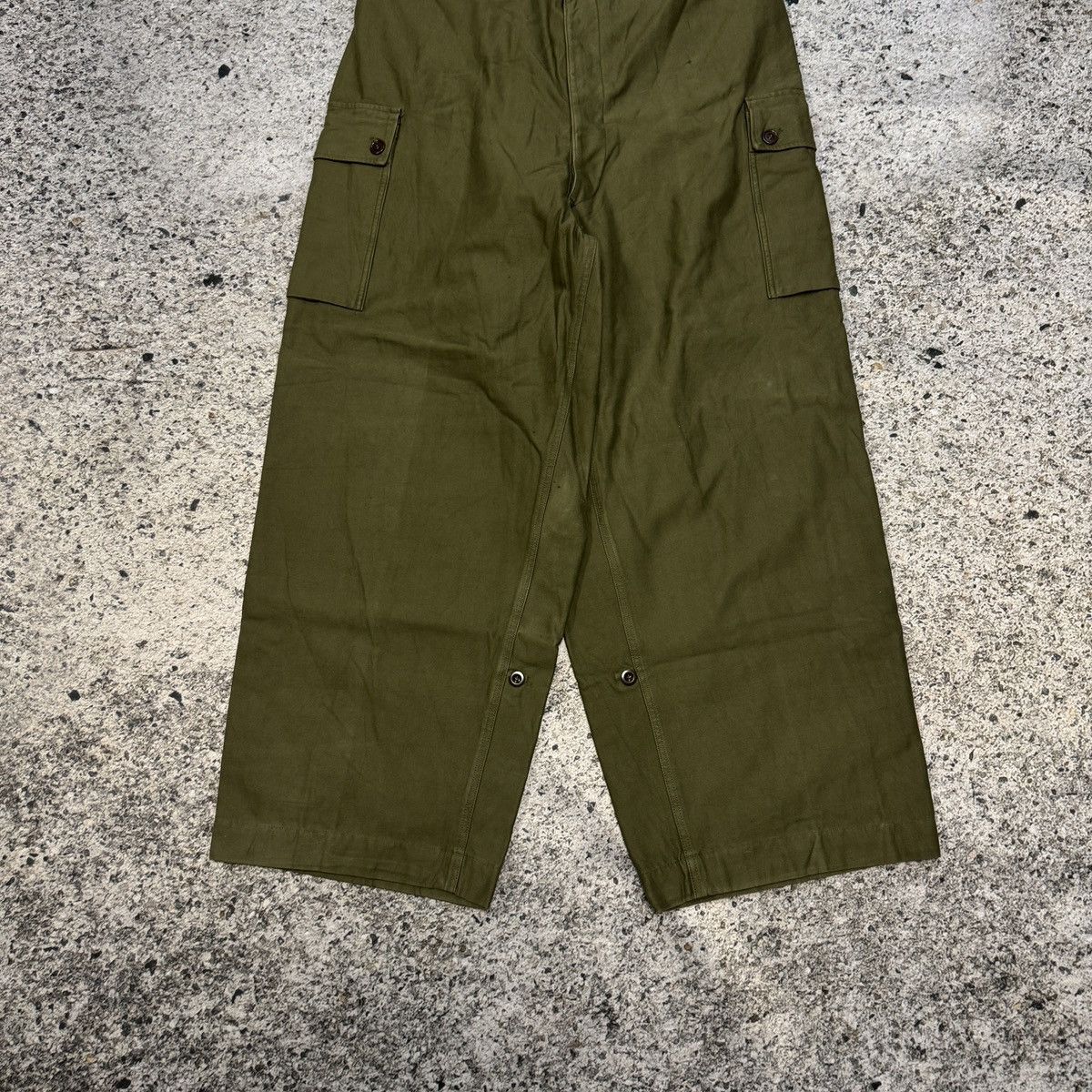 Vintage 60s Dutch Army Heavyweight Wide Leg Canvas Cargo Pants Size US 40 / EU 56 - 7 Thumbnail
