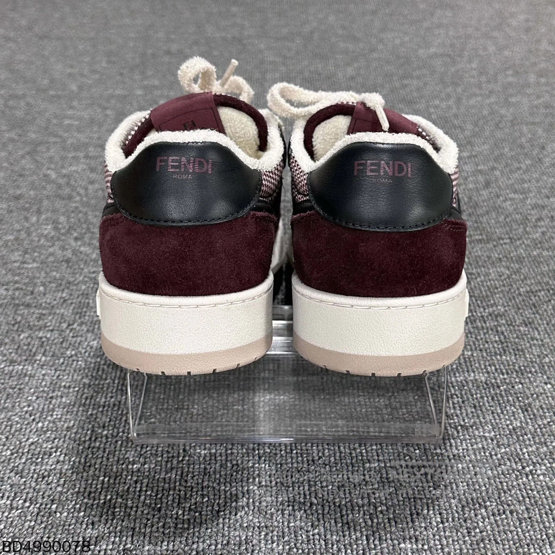 Fendi fendi houndstooth patterned sneakers in wine color. Size US 9 / EU 42 - 4 Thumbnail