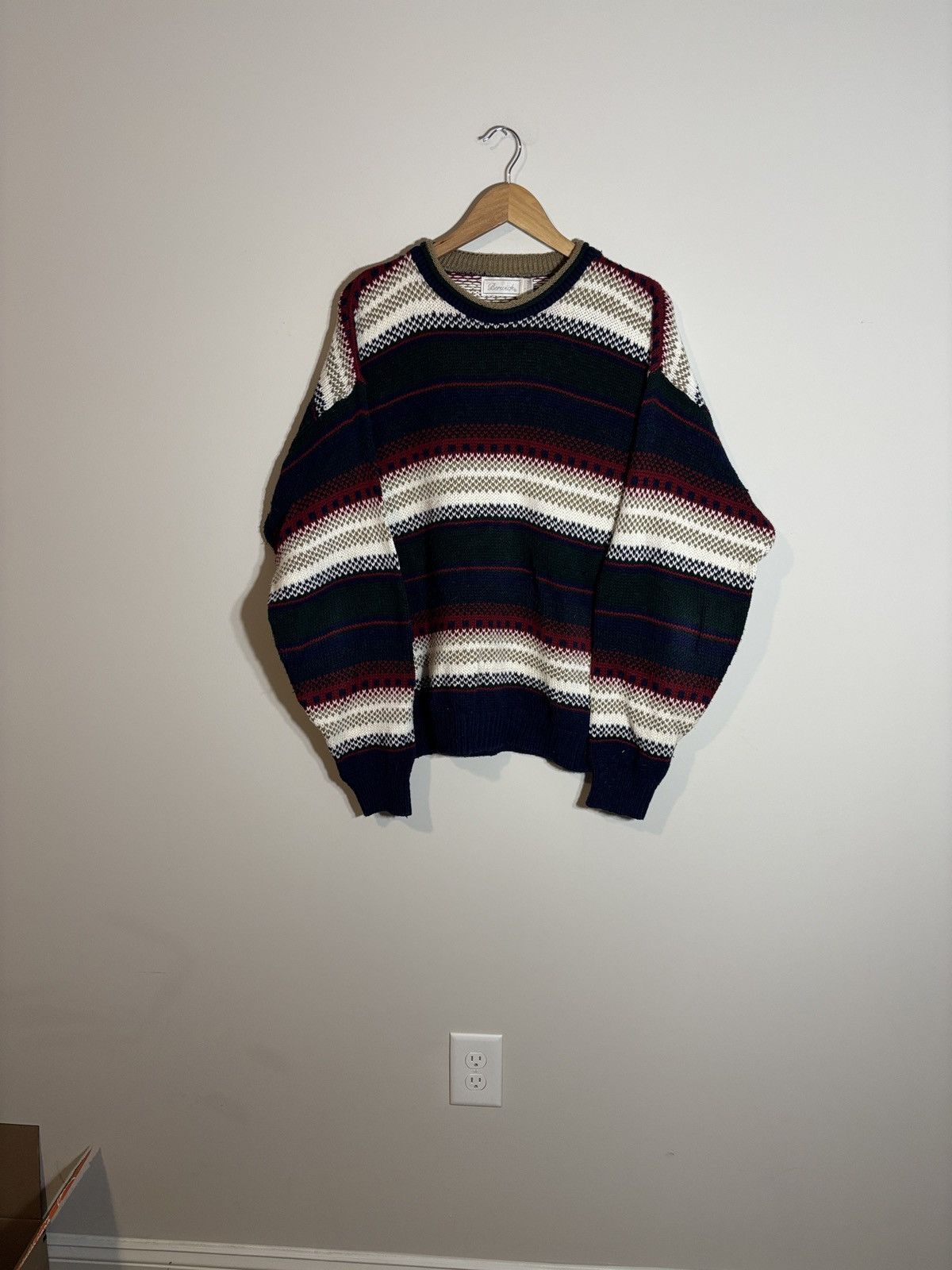 Vintage Vintage Berwick Fair Isle Style Sweater Cotton Made in USA L Size US L / EU 52-54 / 3 - 1 Thumbnail