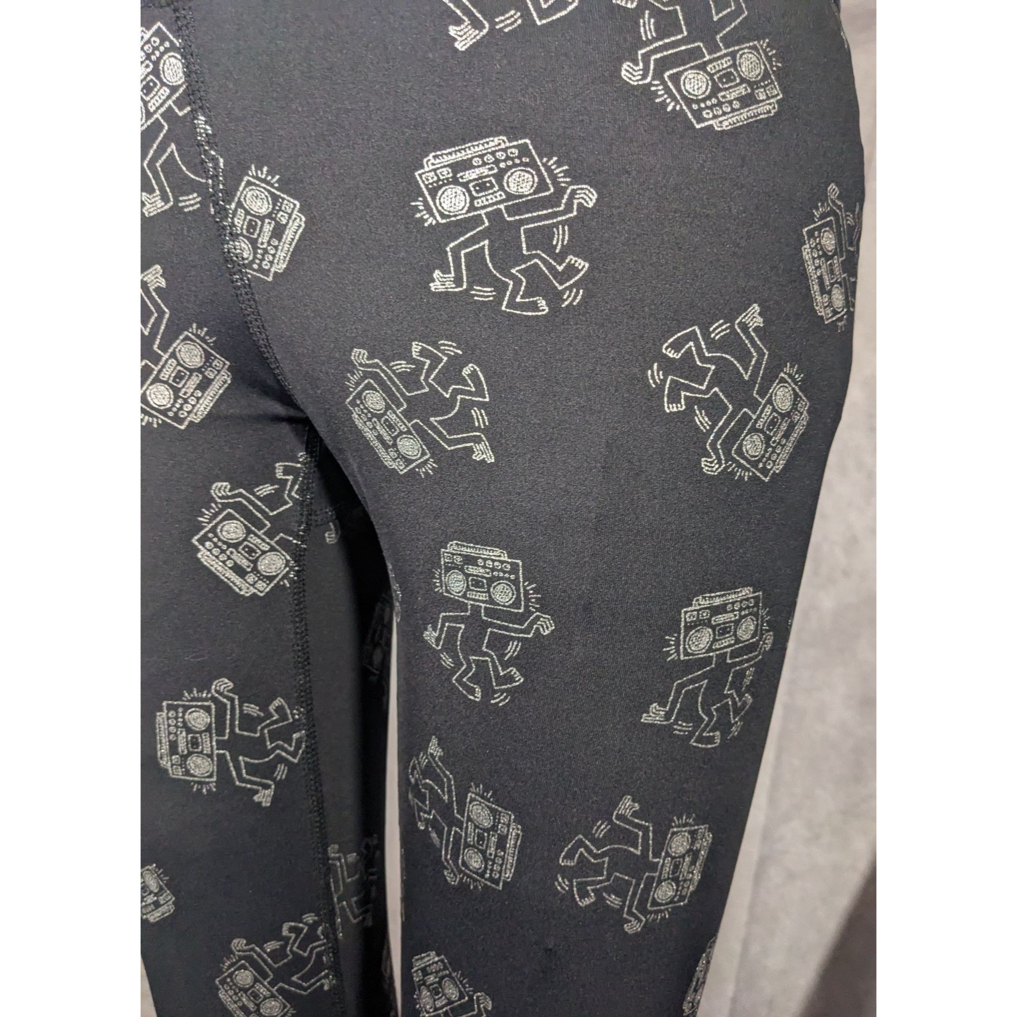 Keith Haring × Terez Terez x Keith Haring Black And Silver Robot Leggings Size XS Size 24" / US 00 / IT 34 - 10 Thumbnail