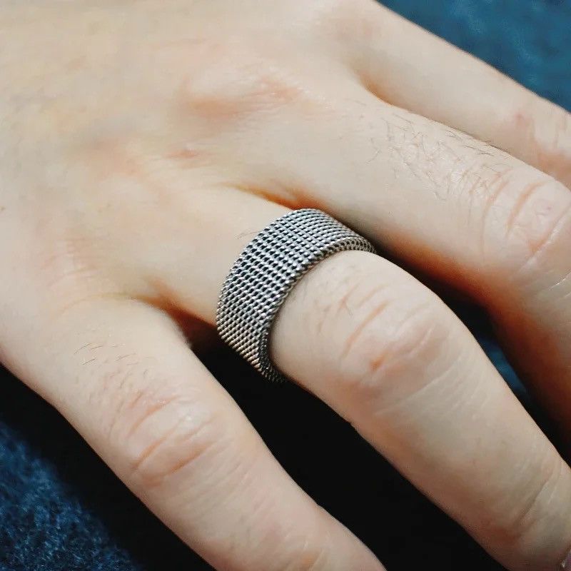 Jewelry Mesh Flat Chain Band Ring Size ONE SIZE - 1 Preview